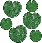 Floating Lily Pads for Ponds, 6Pcs Realistic Lily Pads Leaves Artificial Floating Foam Lotus Leaves Plastic Foam Water Lily Pads Foliage Pond Decor for Pond Pool Koi Fish Patio Aquarium