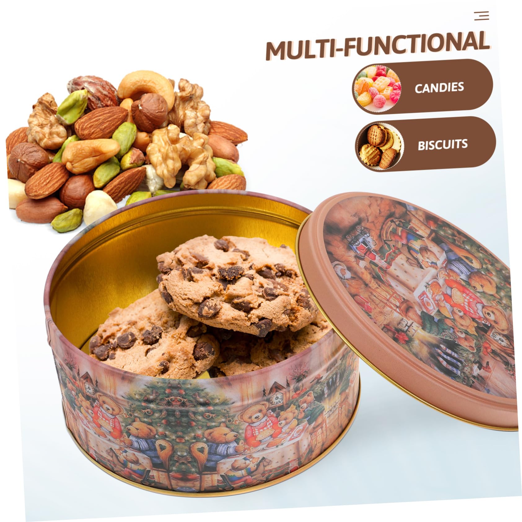 IMIKEYA 4pezzi Scatole di Natalizie per Caramelle e Biscotti Confezione Regalo di Natale in Scatola per Dolcetti Natalizi Contenitore per Bomboniere Stile Misto Stili multipli