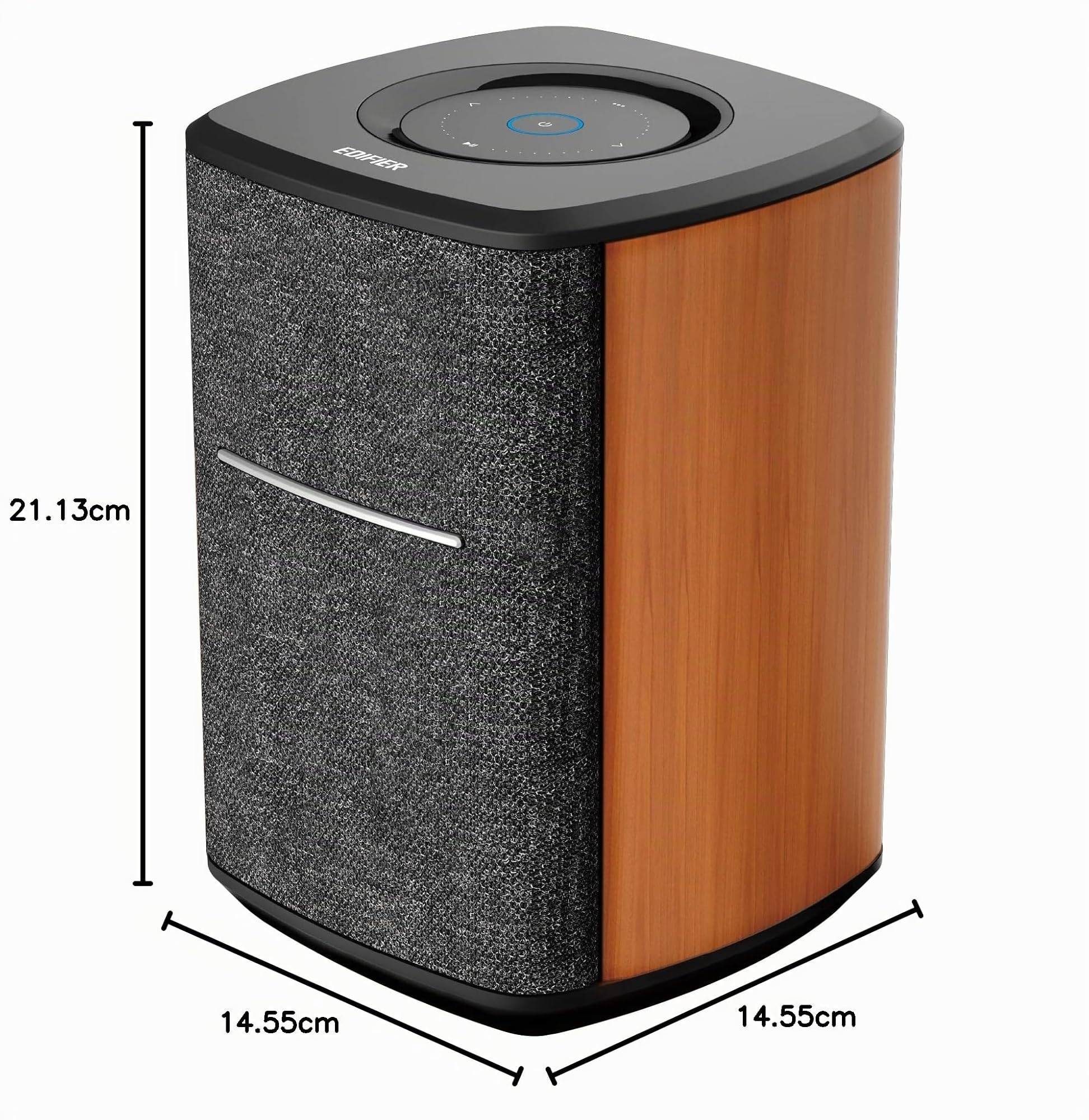 Edifier MS50A - Haut-Parleur WiFi Samrt avec Bluetooth et Fonction stéréo sans Fil Fonctionne avec Amazon Alexa, Apple AirPlay 2, Spotify, etc. Marron