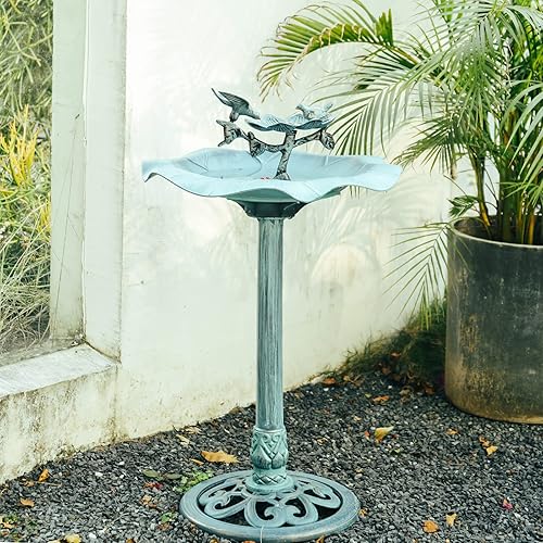 Miniatura 7 de Baños para pájaros de 33 pulgadas de altura, poliresina, ligeros, grandes, para decoración de jardín al aire libre