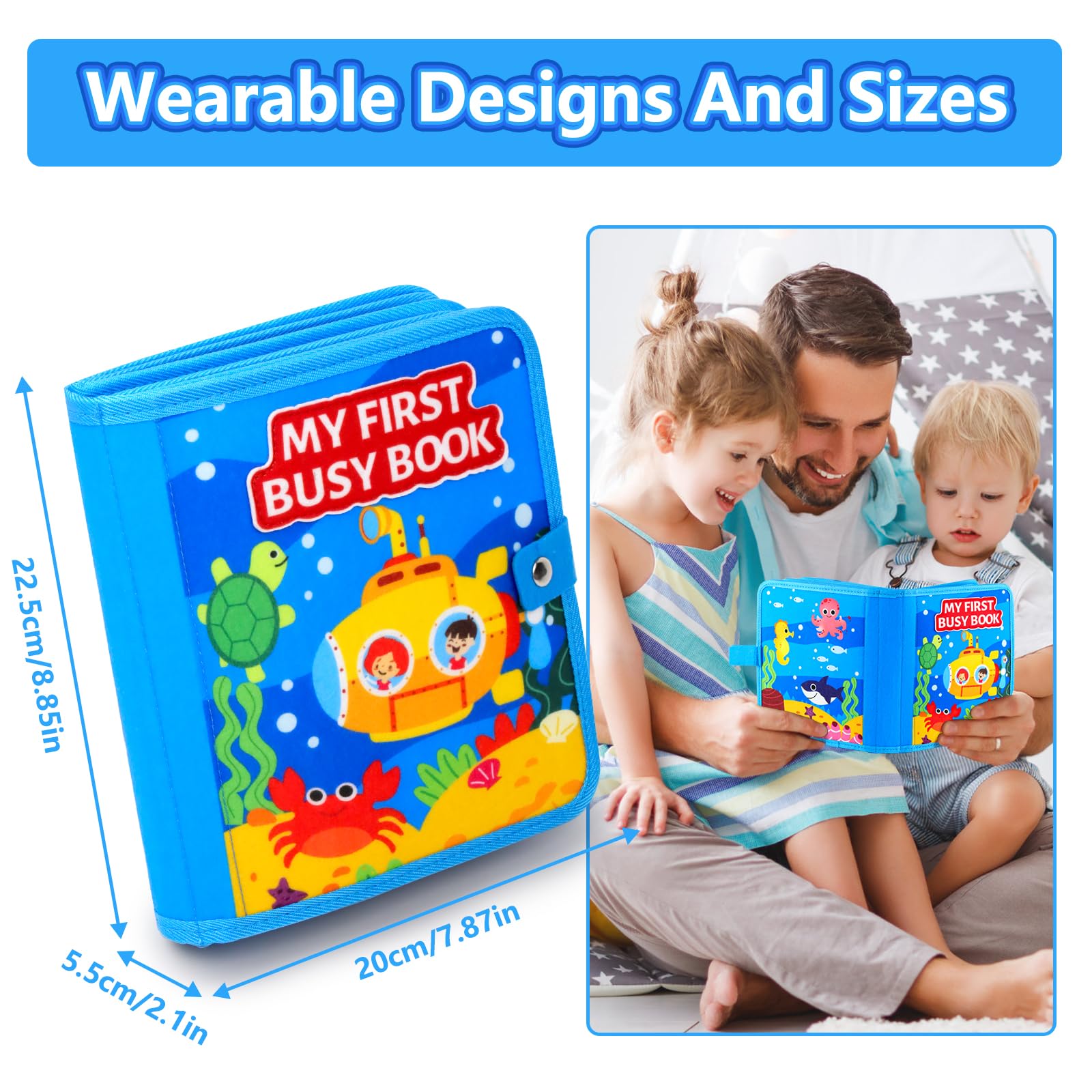 wokdsbl Felt Busy Book for Boys and Girls, 10 Pages Montessori Sensory Activity Book with Drawing, Matching - Image 3