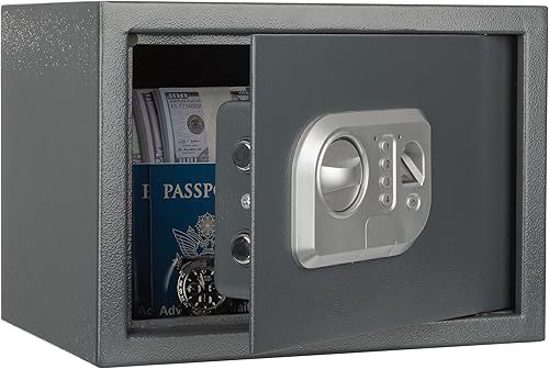 Miniatura 7 de Stalwart - Caja de seguridad electrónica biométrica digital con 2 llaves de anulación, para negocios o hogar, para joyas, dinero en efectivo y más