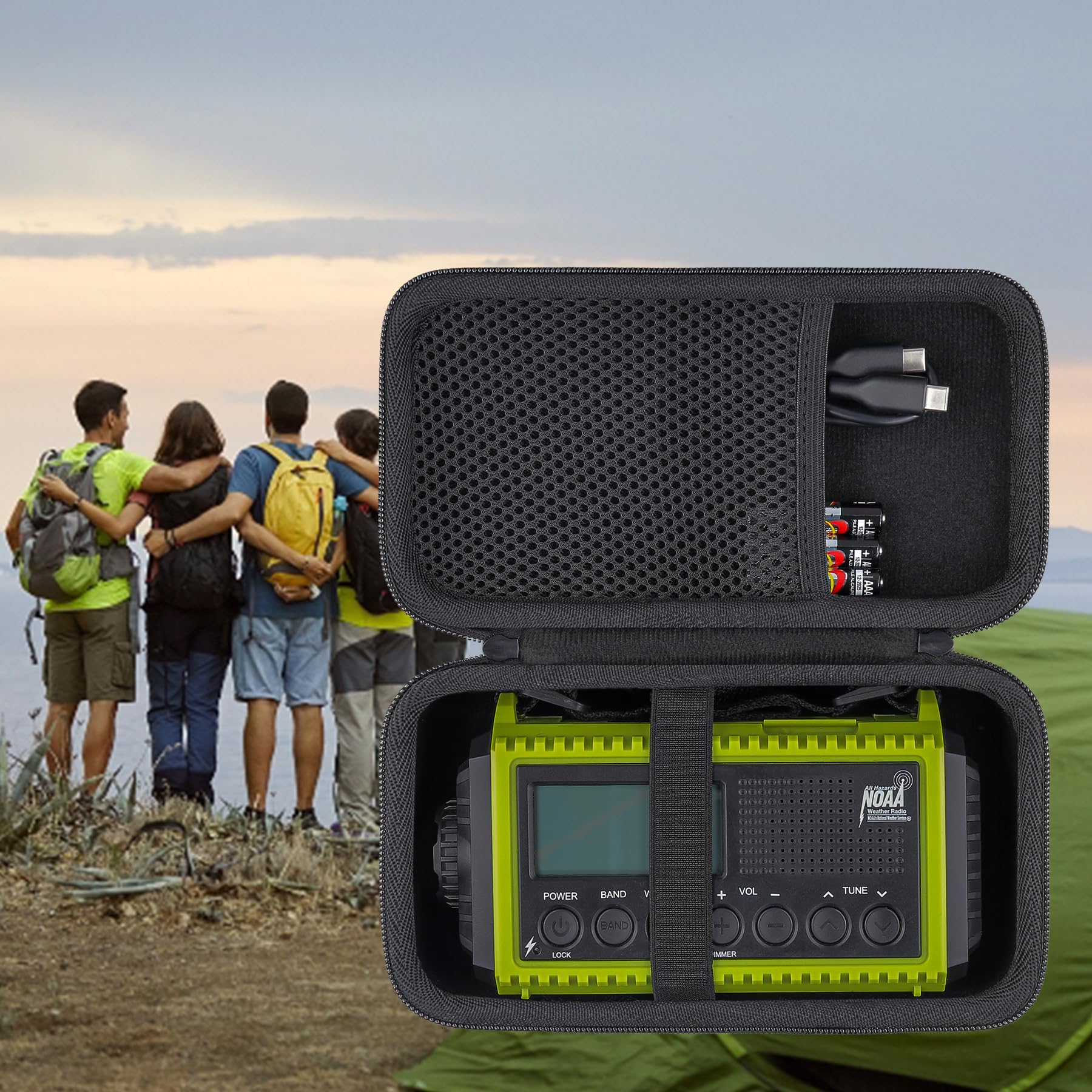 Aenllosi Twarde etui kompatybilne z przenośnym radiem Dab/FM i radiem słonecznym Dynamo 5000mAh (tylko obudowa)