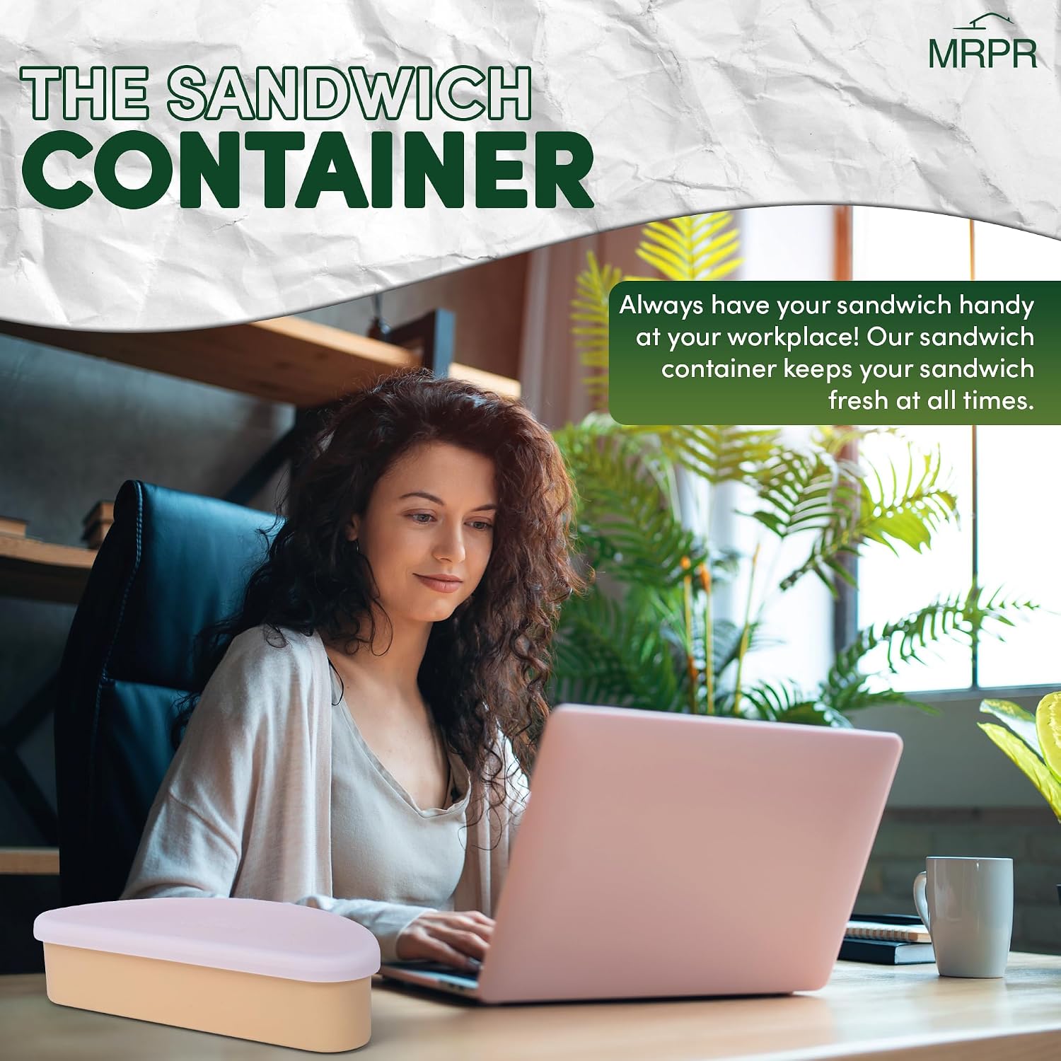 MRPR Silicone Sandwich Container – BPA-Free, Airtight & Reusable – Dishwasher Safe, Travel-Friendly, Fits Sourdough & Rye – Durable for School, Work & On-the-Go