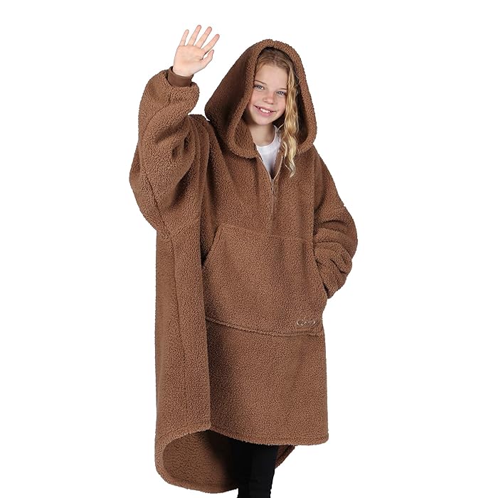 Buy Teddy Bear Quarter Zip Oversized Microfiber & Sherpa Wearable