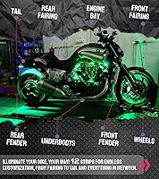 Vista 6 de Kit de tira de luces LED subterráneas para motocicleta, impermeable, luces de neón RGB con efecto de tierra, luz atmosférica DC 12V con aplicación