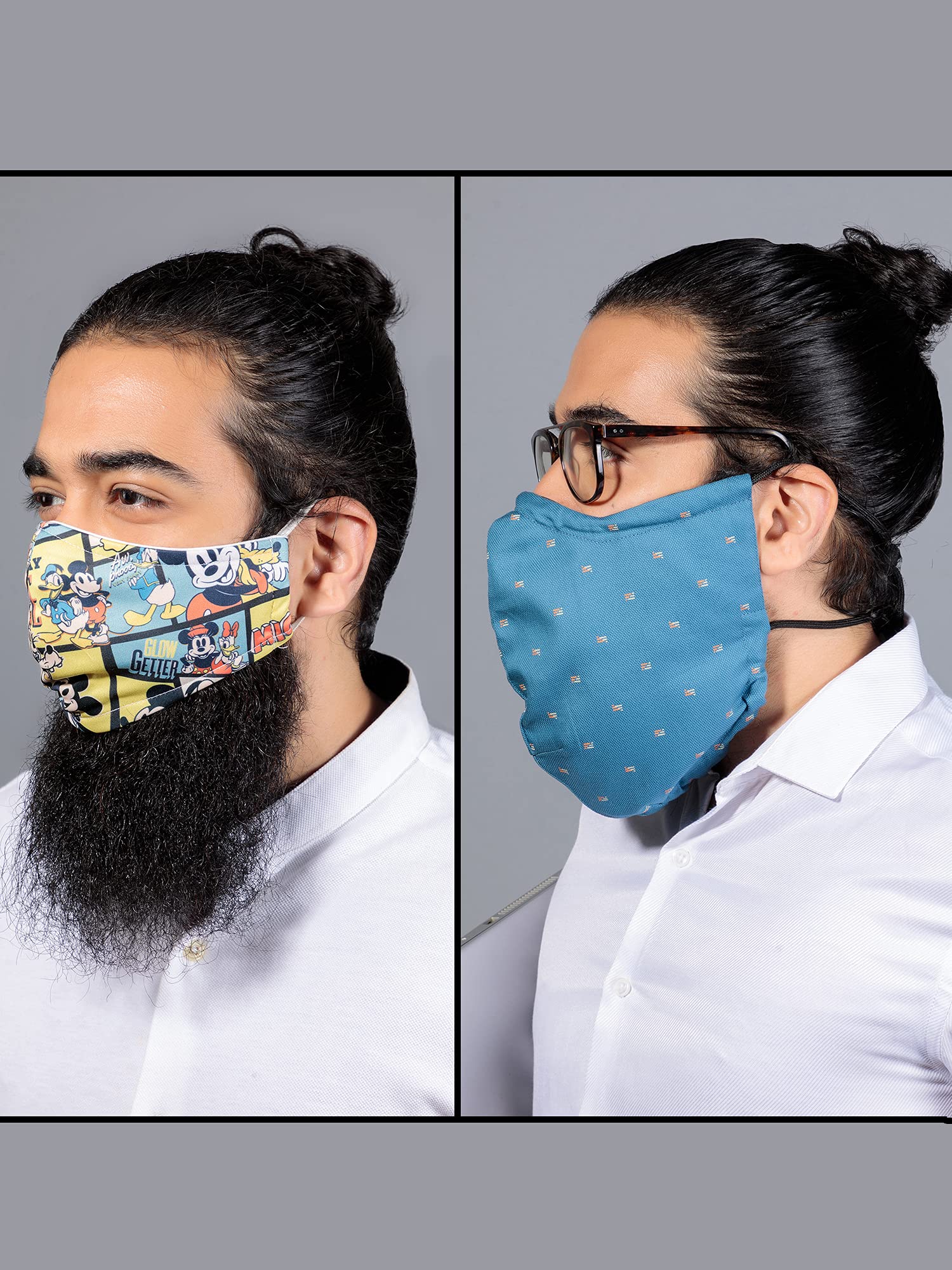 The Cover Up Project (Pack of 2, Multicolour Anti Pollution Cotton Reusable Face Masks for the Bearded Men (B092TS9CVV) Amazon Price History, Amazon Price Tracker