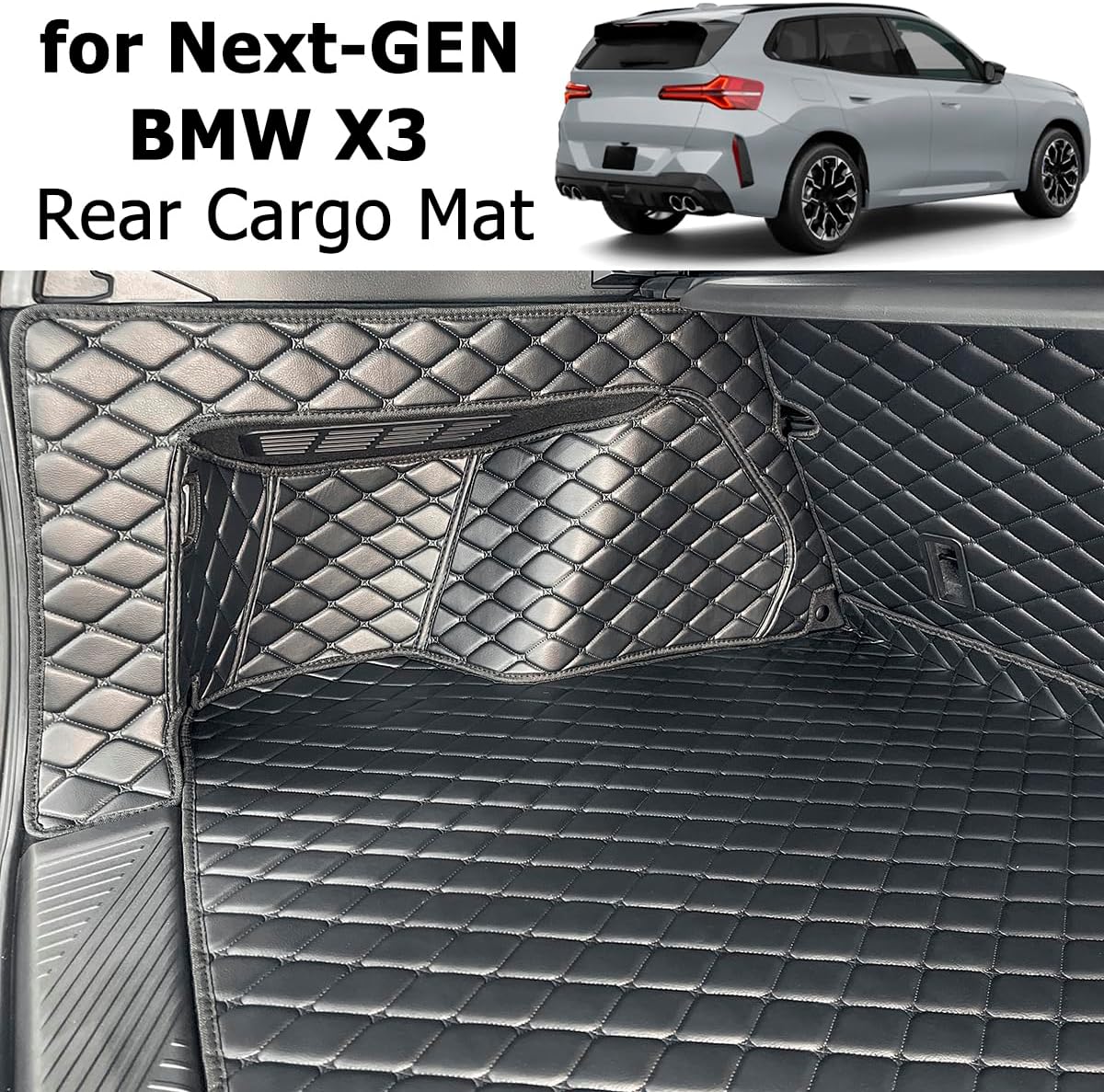 Cargo Mat Compatible with 2025-2026 BMW X3 Trunk Mat (and Rear Left and Right Side Panels) Cargo Liners for X3 - Image 2