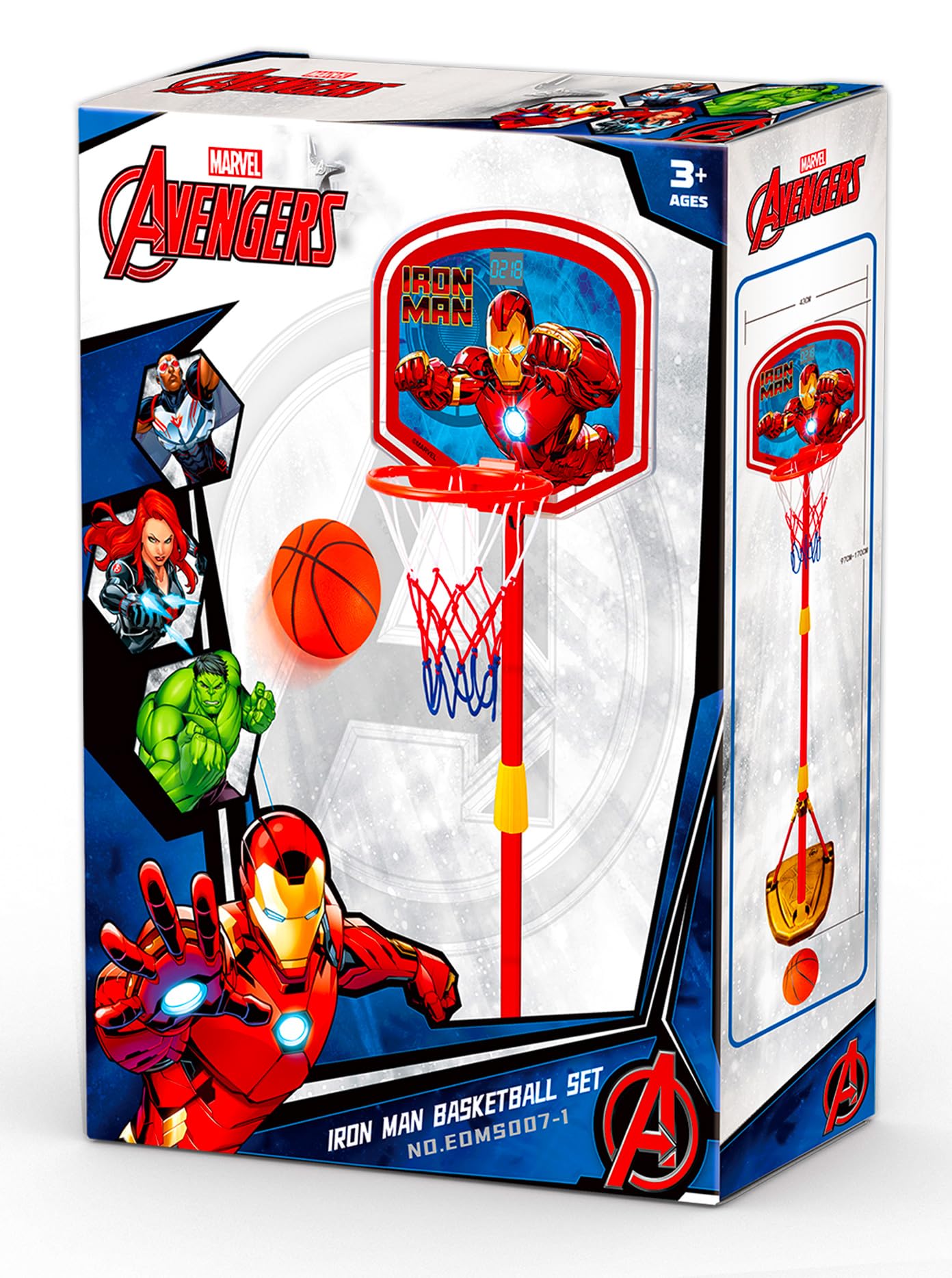 Panier de Basket réglable avec Sons et lumières 100 cm – 160 cm Iron Man