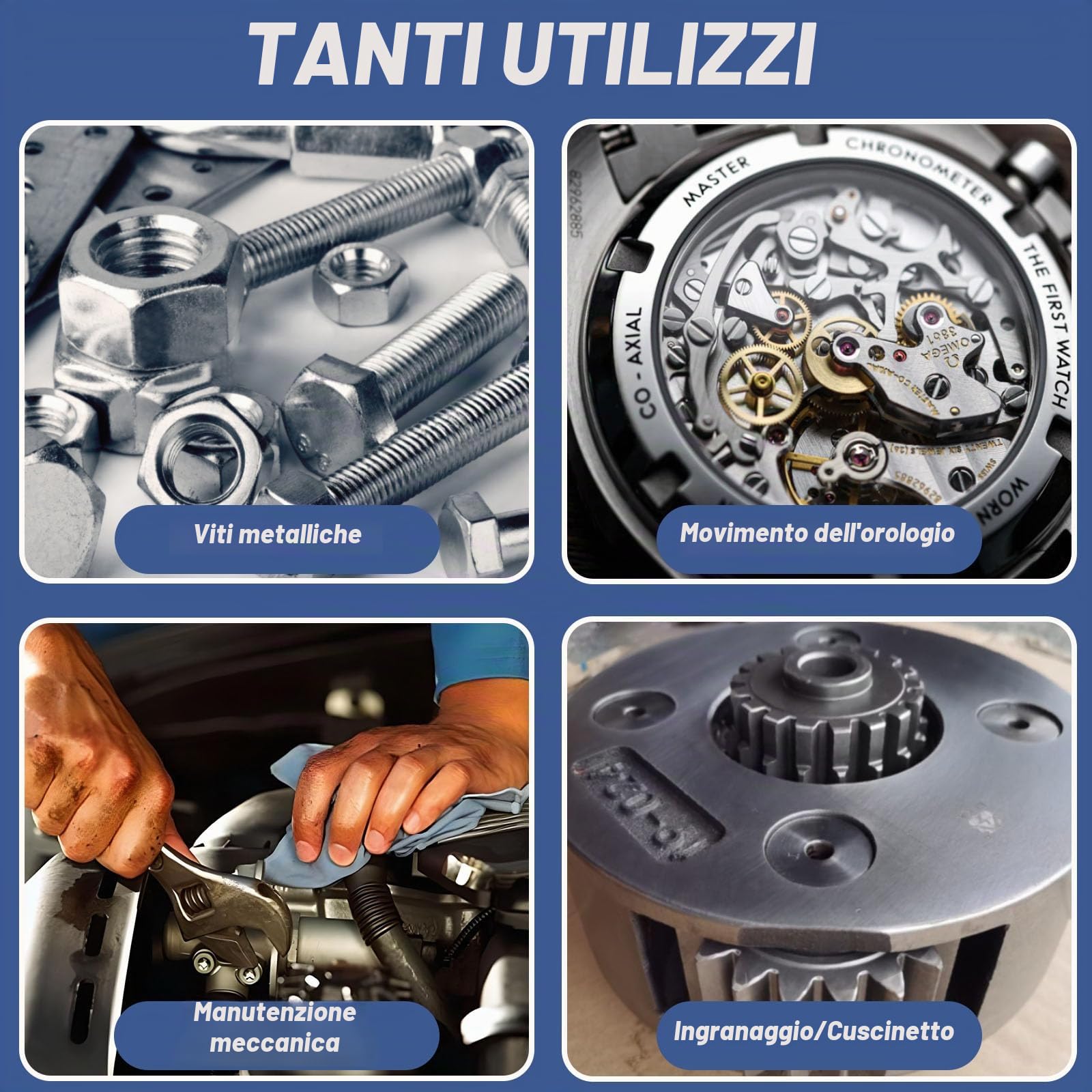 50 ml Frenafiletti Medio, Frena Filetti Blu a Media Resistenza, Blocca e Sigilla Dadi e Bulloni, Evita Allentamenti e Perdite, Stabile, Antiruggine | adesivo per viti per riempire spazi vuoti, fissare e sigillare dadi, bulloni, stabile e antiruggine, cont