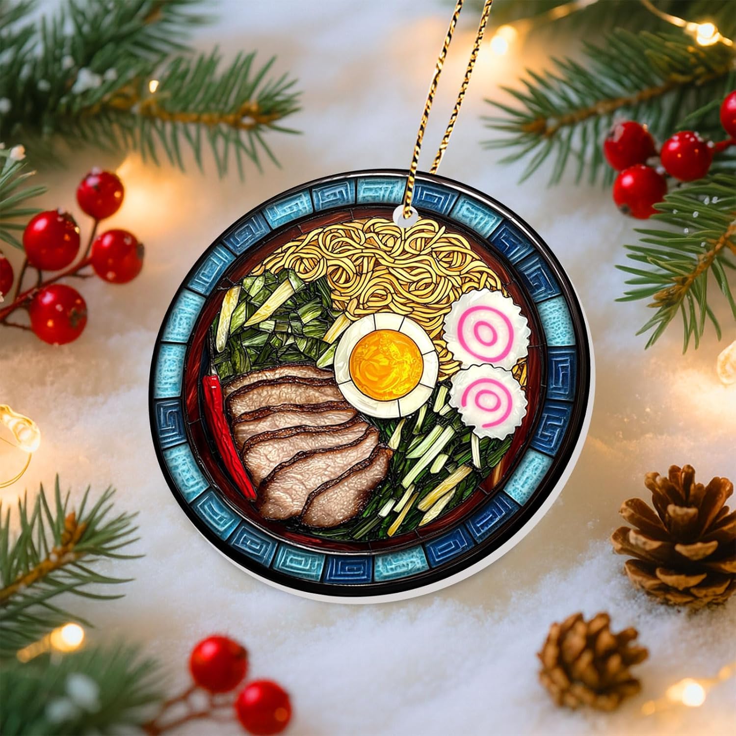 Ramen Lover Ornament 2025 – Japanese Noodle Bowl Christmas Ornament, Cute Foodie Xmas Tree Decoration and Fun - Image 7