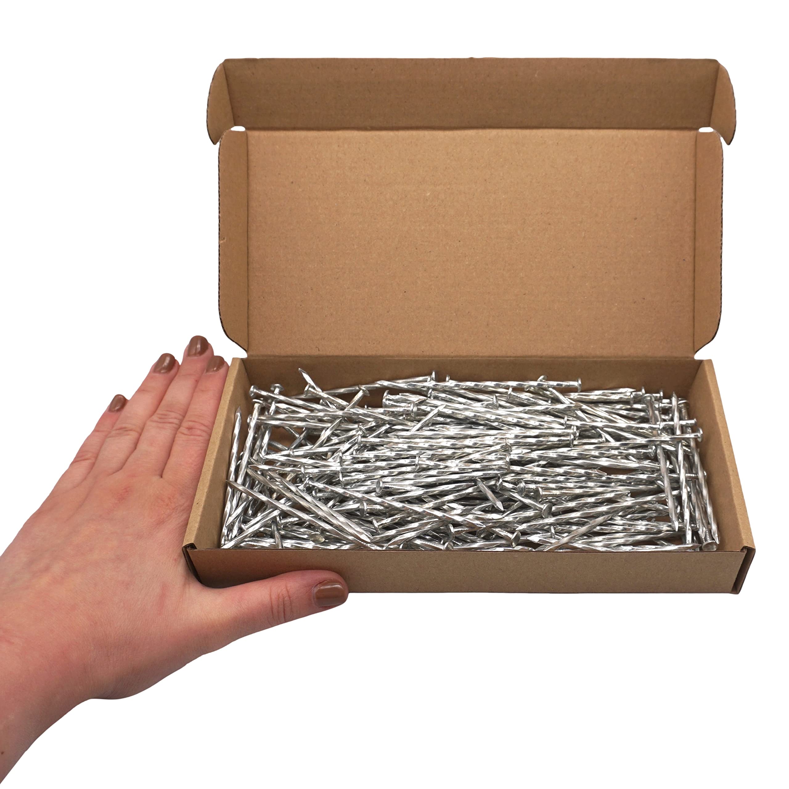 SKIR'CO (200 pcs) Square Twisted Steel Nails 3.0 x 80 mm, Zinc Plated Steel Nails, Woodworking Nails, Square Twist Nails - Image 4