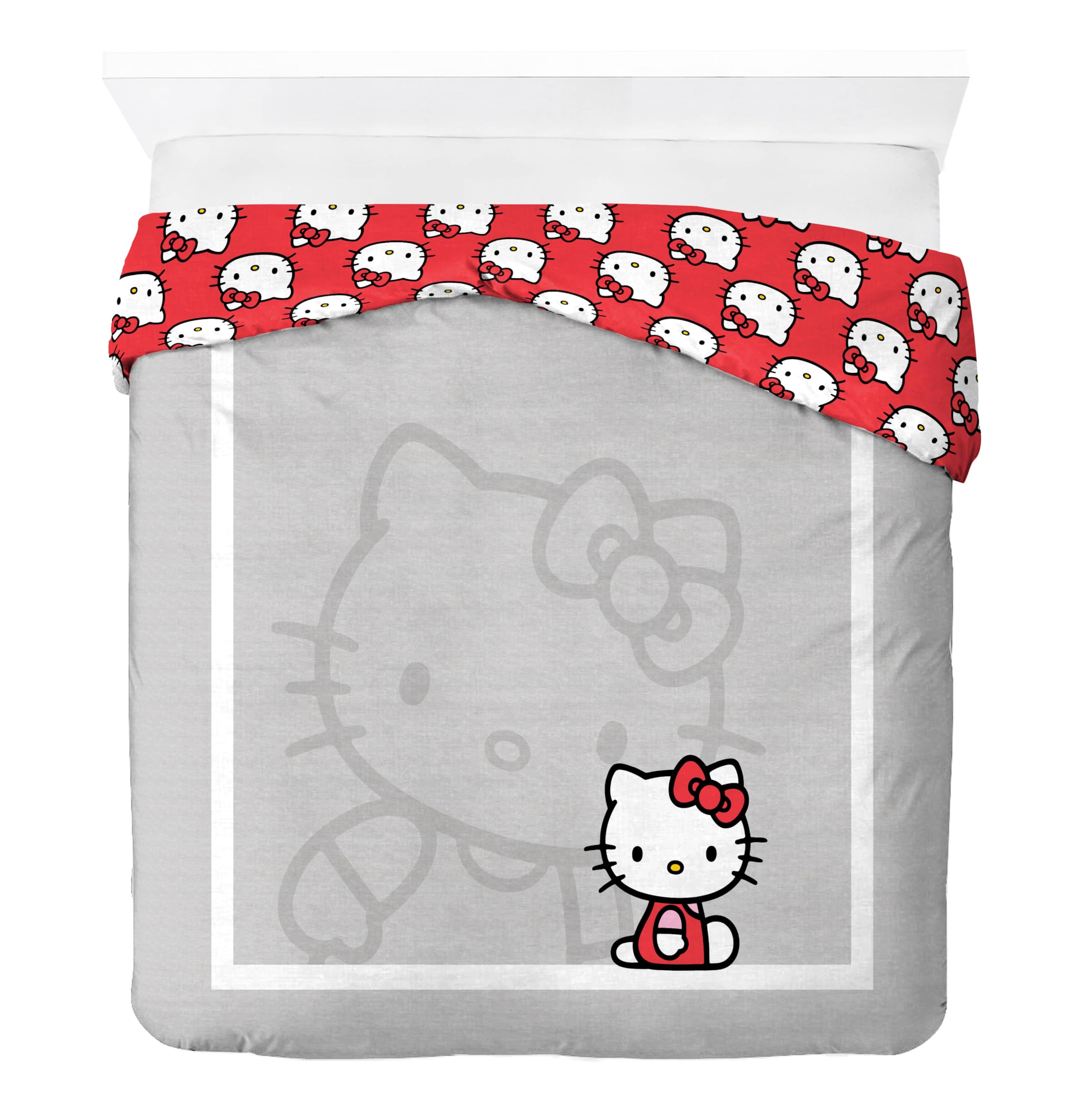 Jay Franco Set Lenzuola Hello Kitty 4 Pezzi - Microfibra Morbidissima Per Letto Matrimoniale - 4