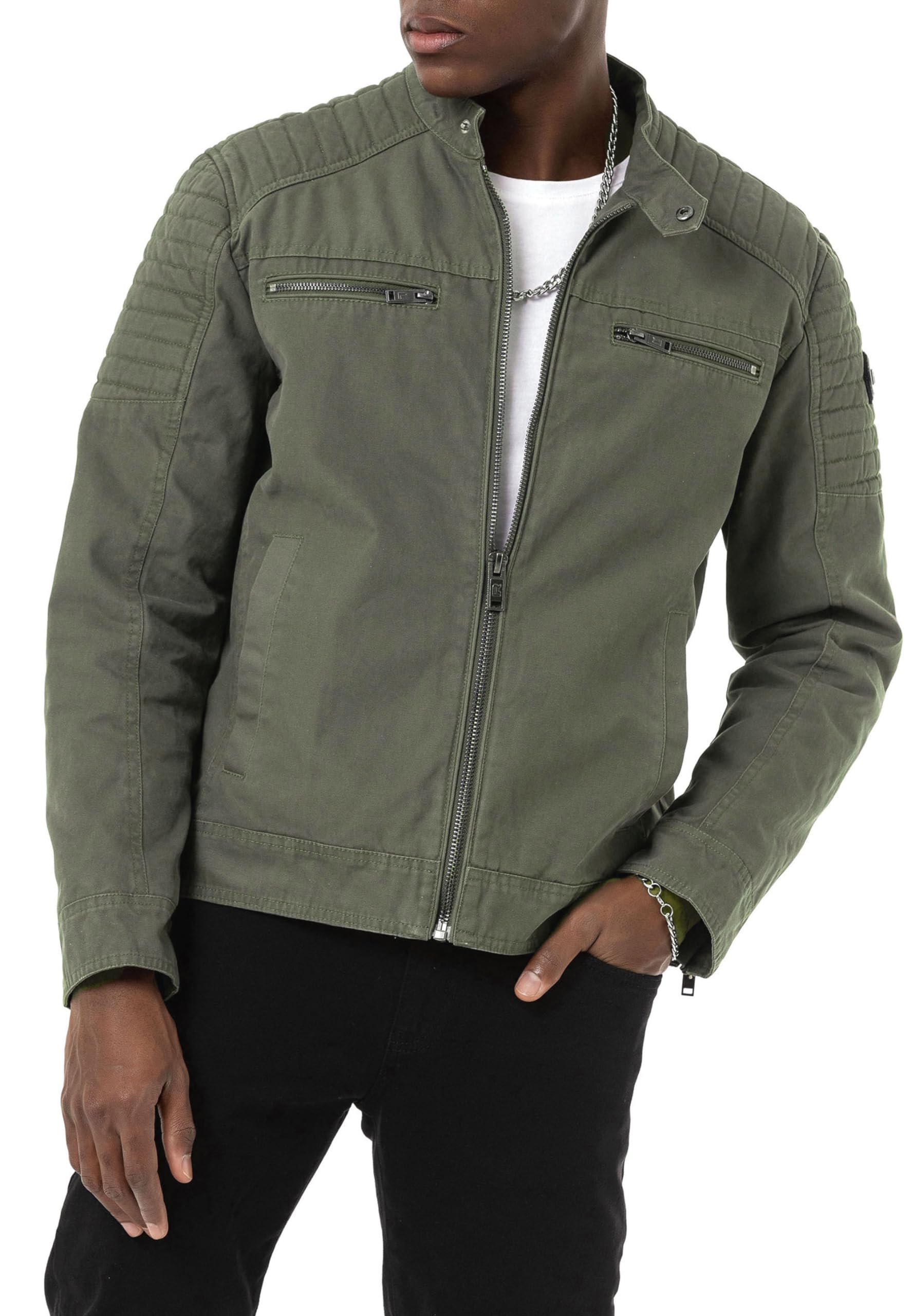 Redbridge Premium Jacke im Bikerstil Casual mit Frontreißverschluss