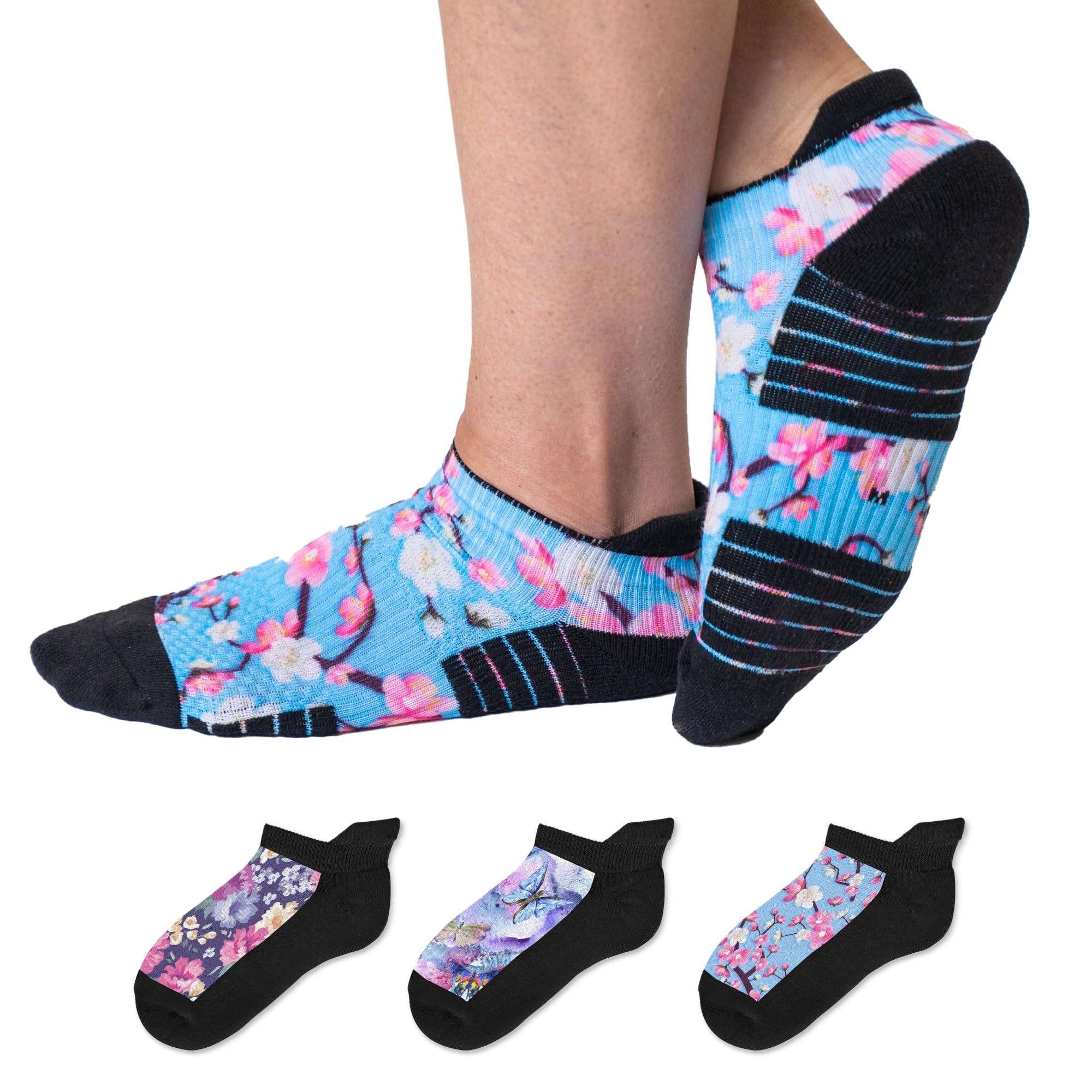 Viasox Ankle Compression Socks for Women & Men 3 Pack, 14 mmHg Support Improves Circulation, Extra Cushioned