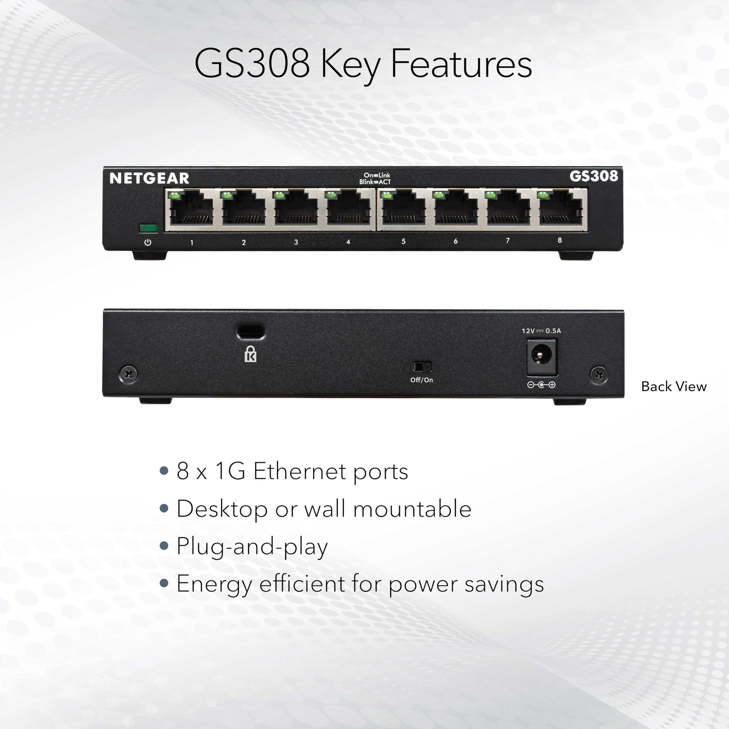 NETGEAR 8-Port Gigabit Ethernet Unmanaged Network Switch (GS308) — Amazon image 5