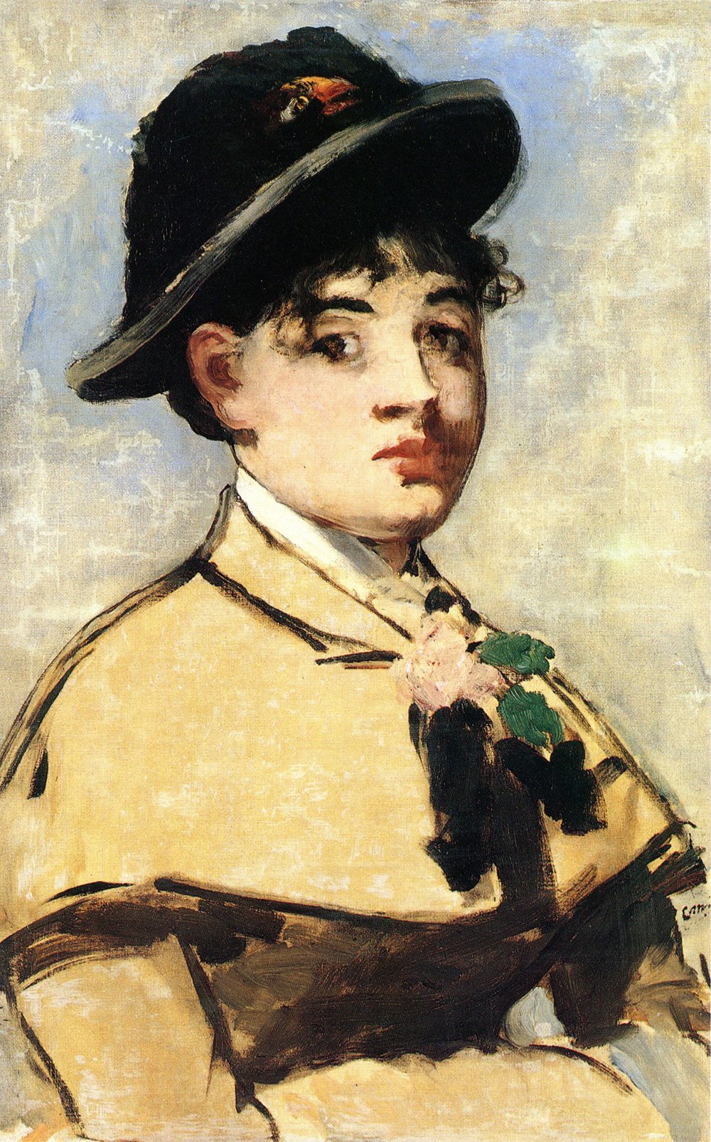 Edouard Manet Woman with Arms Crossed décoration murale salon grand cadre noir mat