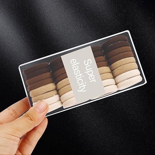 Miniatura 2 de CIEHER 32 bandas de goma para el cabello, colas de caballo, accesorios de peinado para el cabello, elásticos para el cabello de niños pequeños,