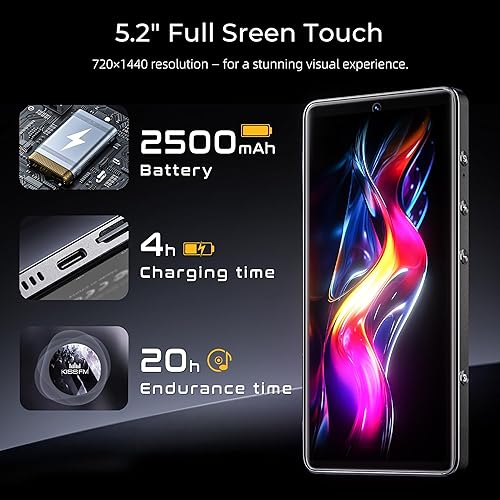 Miniatura 5 de HIFI WALKER Reproductor de MP3 G7 Pro con cámaras duales, Android 13, 3 GB de RAM+32 GB de ROM, Bluetooth 5.0, WiFi, pantalla táctil de 5.2