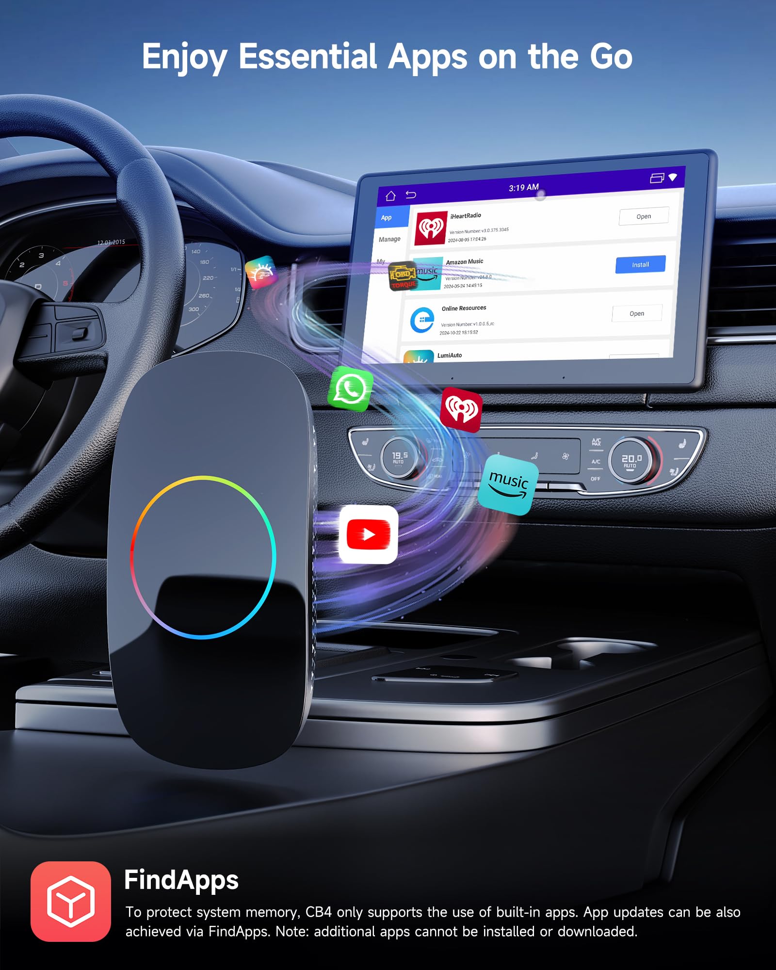 ATOTOOUT Wireless Carplay Adapter, CarPlay & Android Auto Adapter