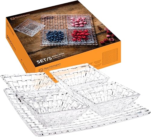Miniatura 8 de Nachtmann Bossa Nova Collections, juego de 3 piezas de platos y cuencos, para salsas, ensaladas pequeñas, frutos secos, frutas secas, vidrio