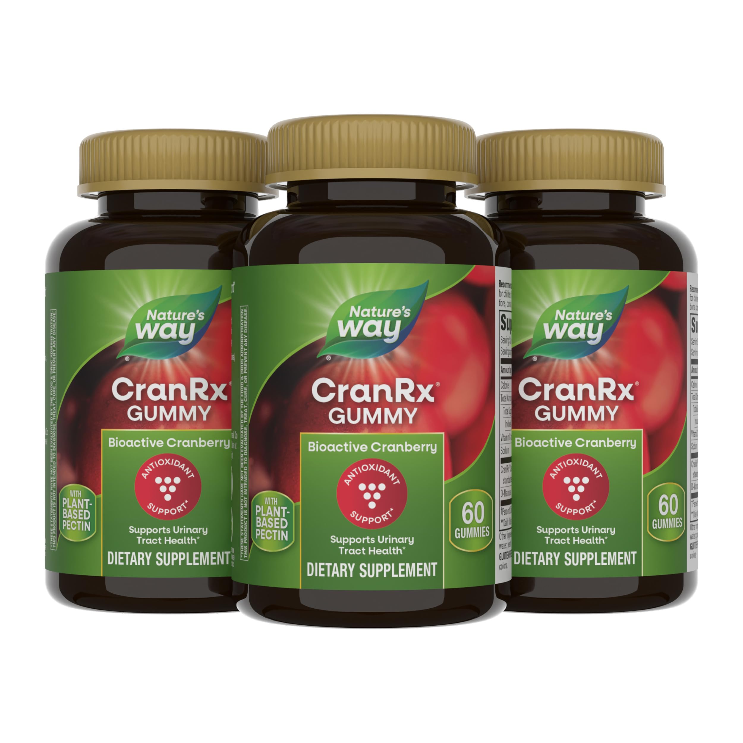 Nature's Way CranRx Cranberry Gummies, Berry Flavor, 60 ct x3 60 Count (Pack of 3)