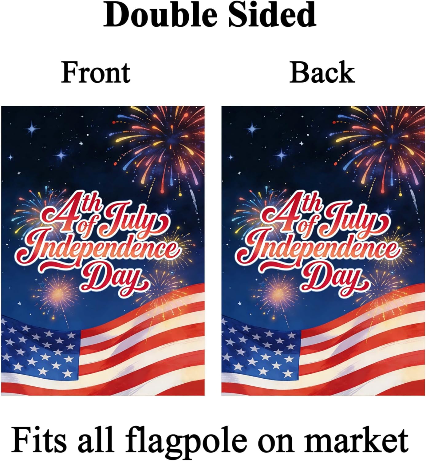 Celebrate USA American 4th of July Flag Independence Day Fireworks House Flag 28" x 40" Double Sided Polyester Welcome Yard Garden Flag Banners for Patio Lawn Home Outdoor Decor