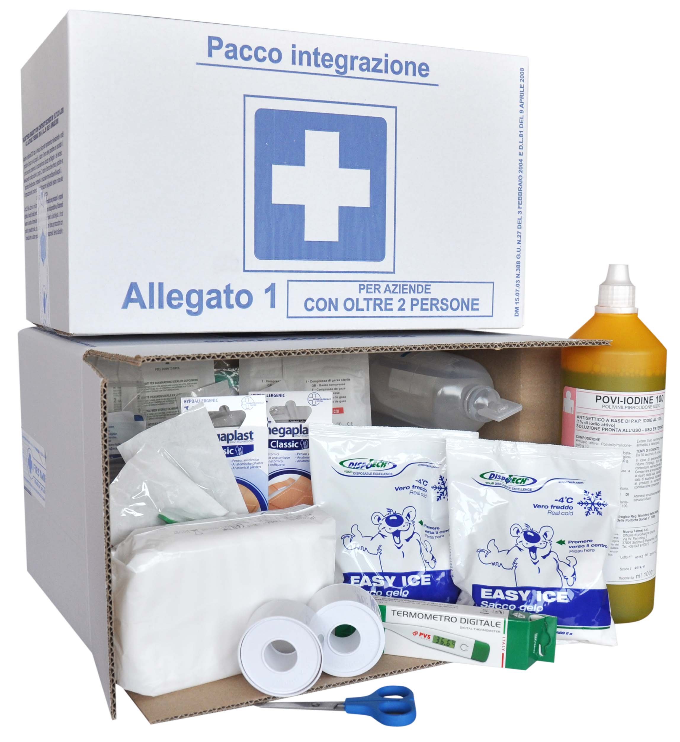 2 X KIT DI REINTEGRO ALLEGATO 1 PER CASSETTA ARMADIETTO DI PRONTO SOCCORSO MEDICA SENZA SFIGMOMANOMETRO PER AZIENDE PIU' 3 DIPENDENTI (2)