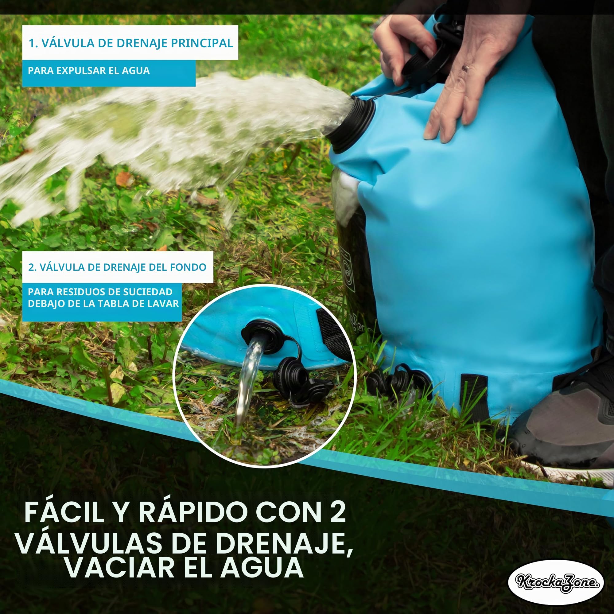 Lavadora portátil sin electricidad – Bolsa de lavado plegable Pömpel Waschbrett Set, pequeño y ligero para lavar a mano, mano – Outdoor mobile mini Waschtasche para camping, viajes, vacaciones