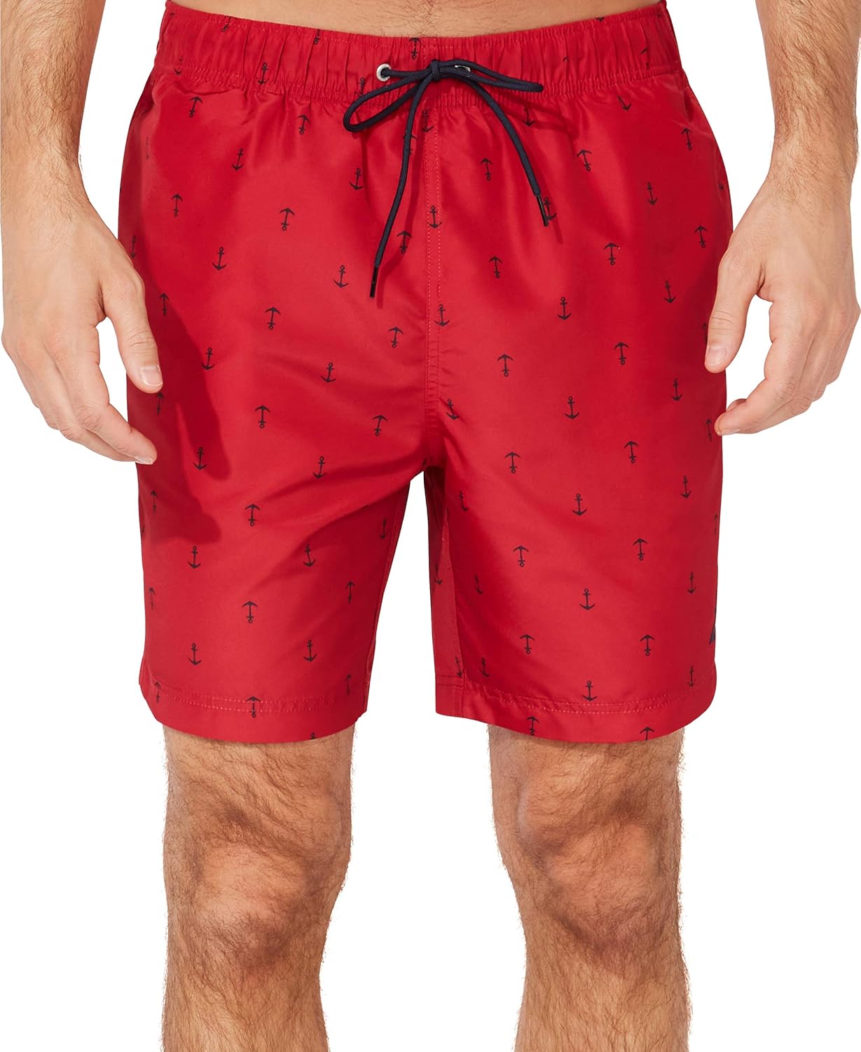 Nautica Mens Quick Dry All Over Classic Anchor Print Swim Trunk