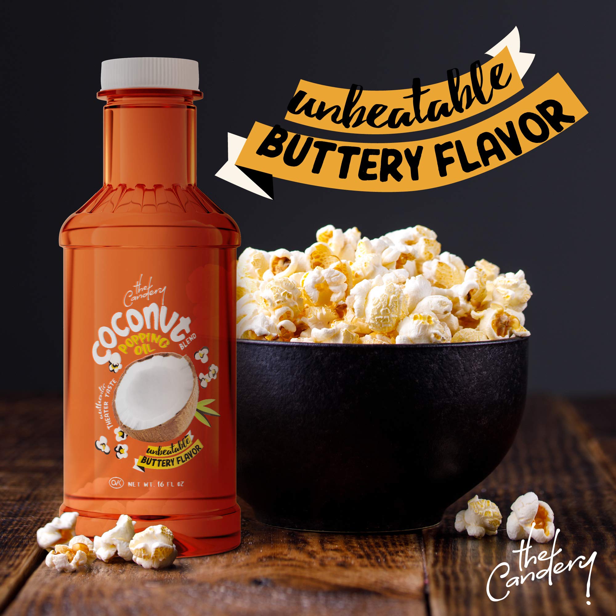 Coconut Popcorn Popping and Topping Oil Soy Blend with Authentic