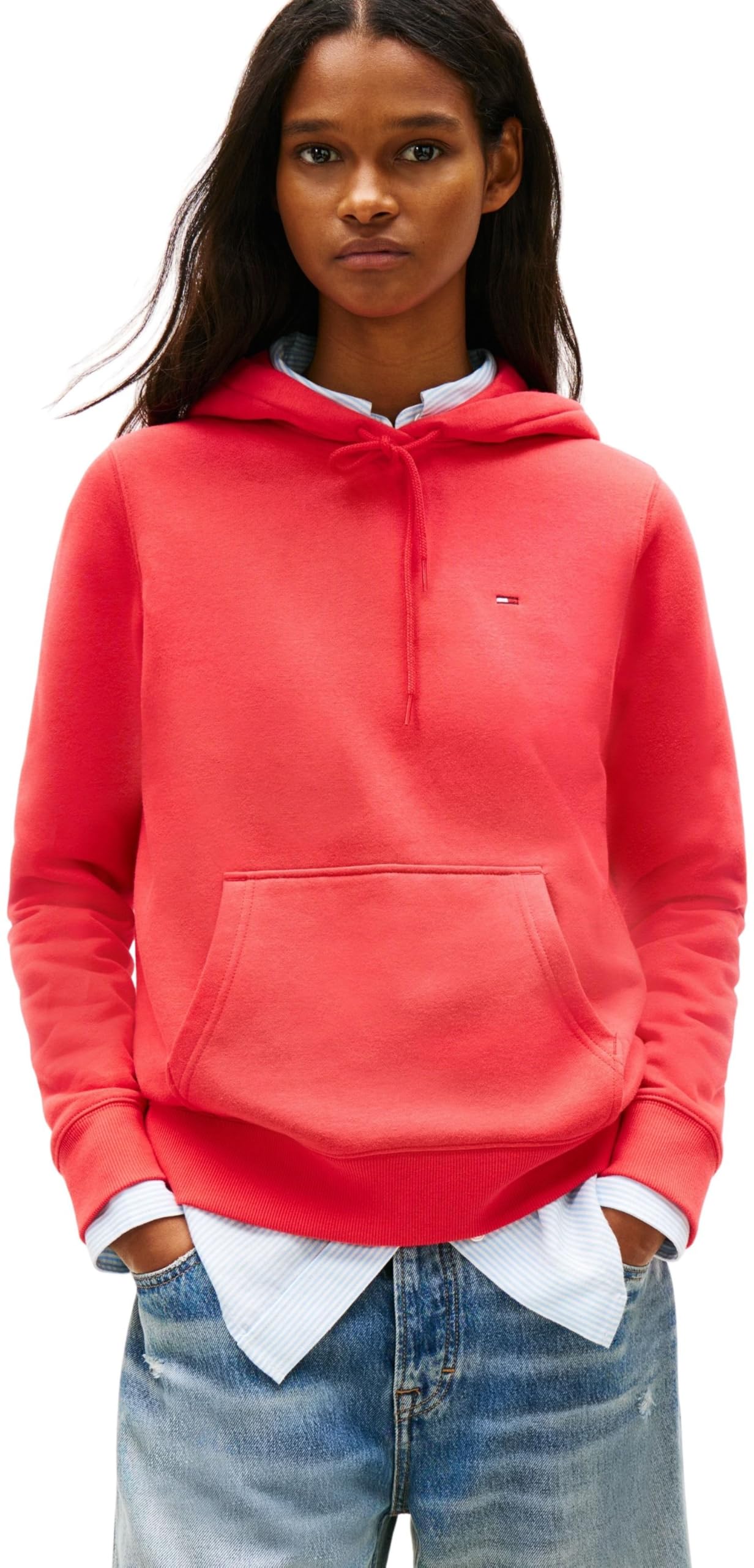 Tommy Jeans Damen Hoodie Flag Regular Fit