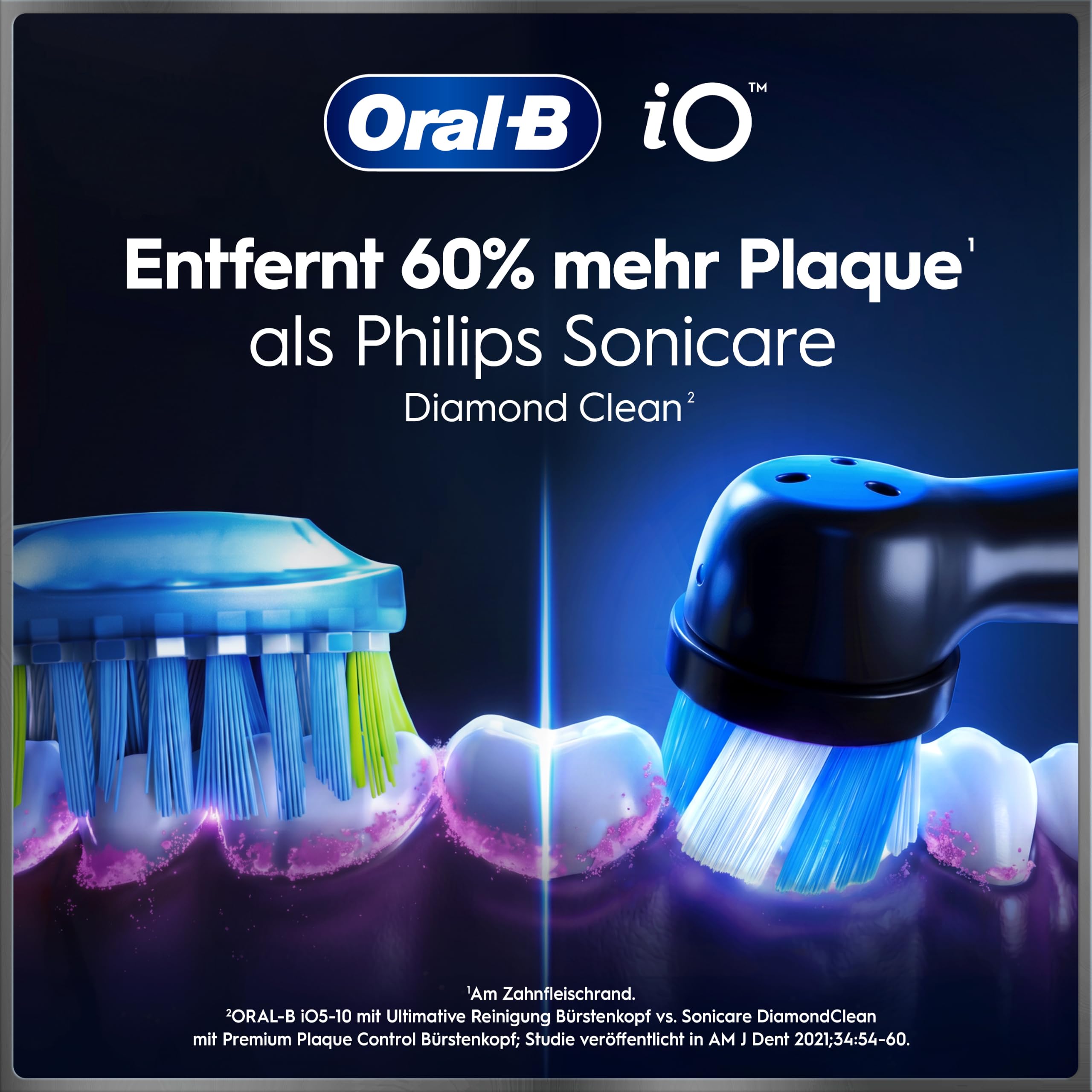 Oral-B iO Series 10 Elektrische Zahnbürste, Schwarz | Inkl. 3 Aufsteckbürsten, Lade-Reise-Etui, iOSense, Electric Toothbrush mit 7 Putzmodi für Zahnpflege