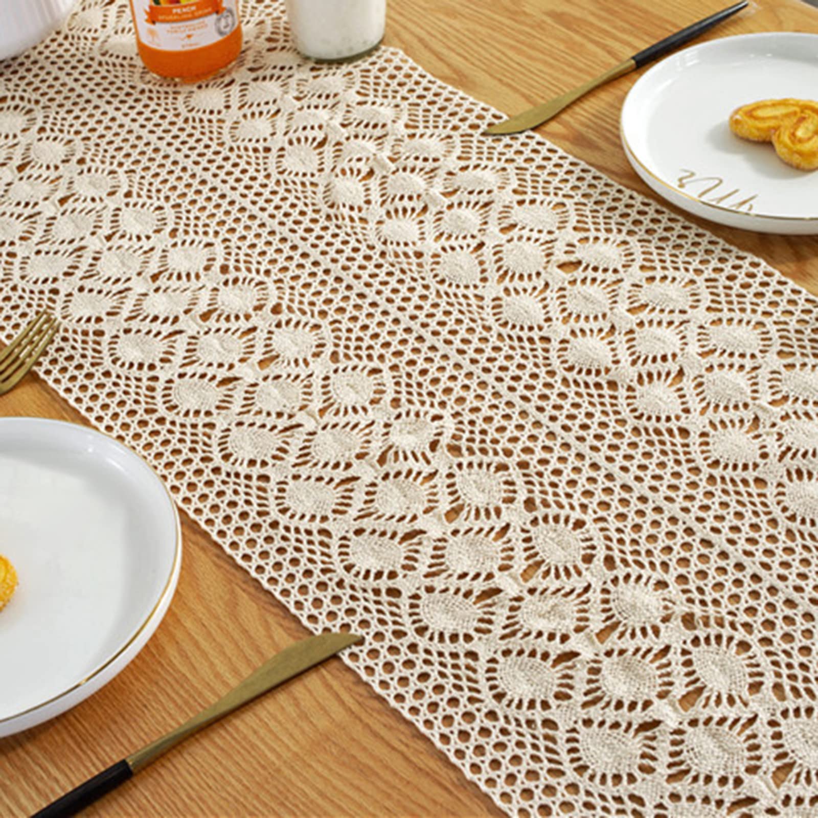 Runner Tavola 33x229CM Punto Runner Tavolo Cotone Decorazione Tavola - Stile 4