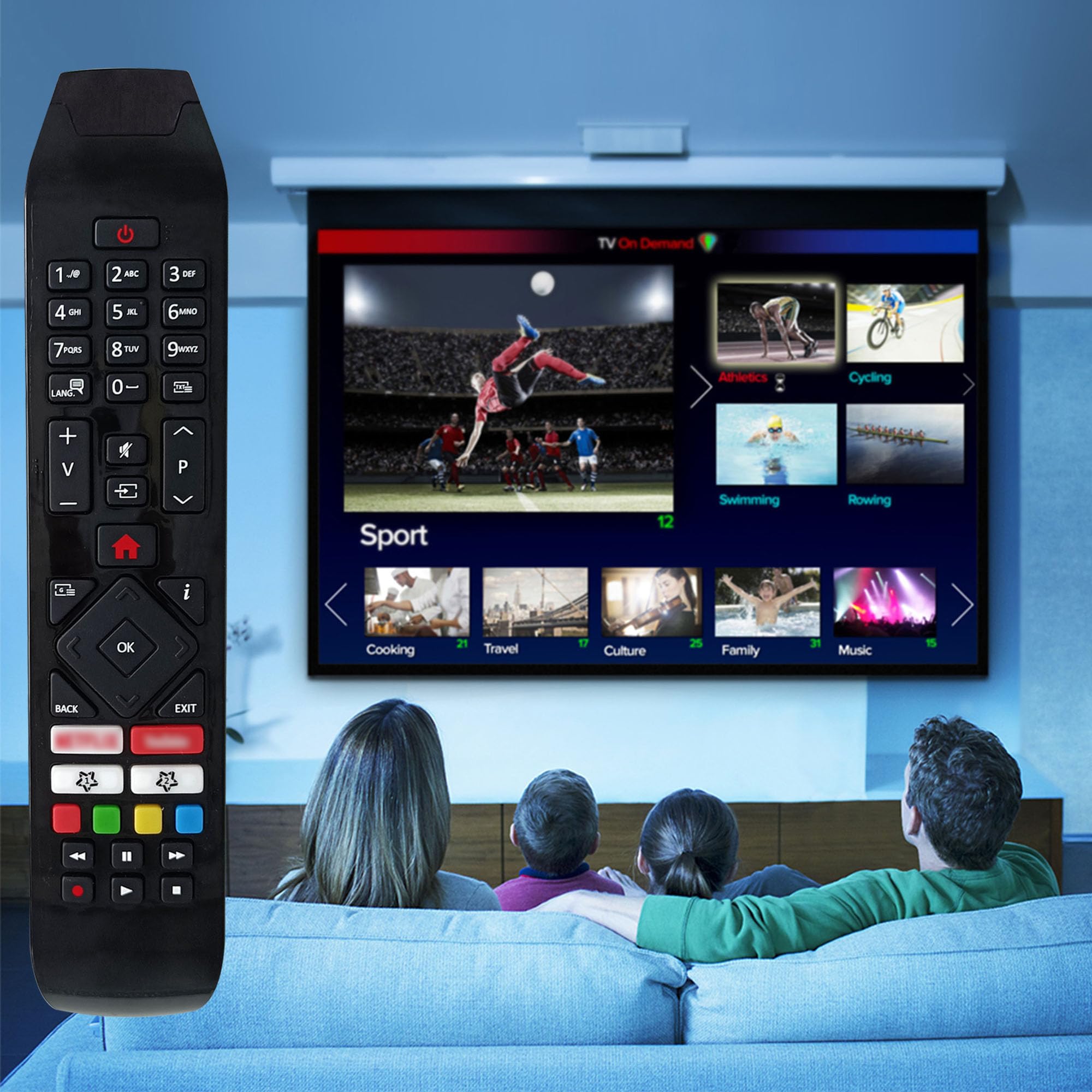 BELIFE® Telecomando adatto per Hitachi TV 32HAK4250 | 32HAK4258 | 43HAL7250 | 50HAK6450 | 50HAL7250 | 50HAQ7350
