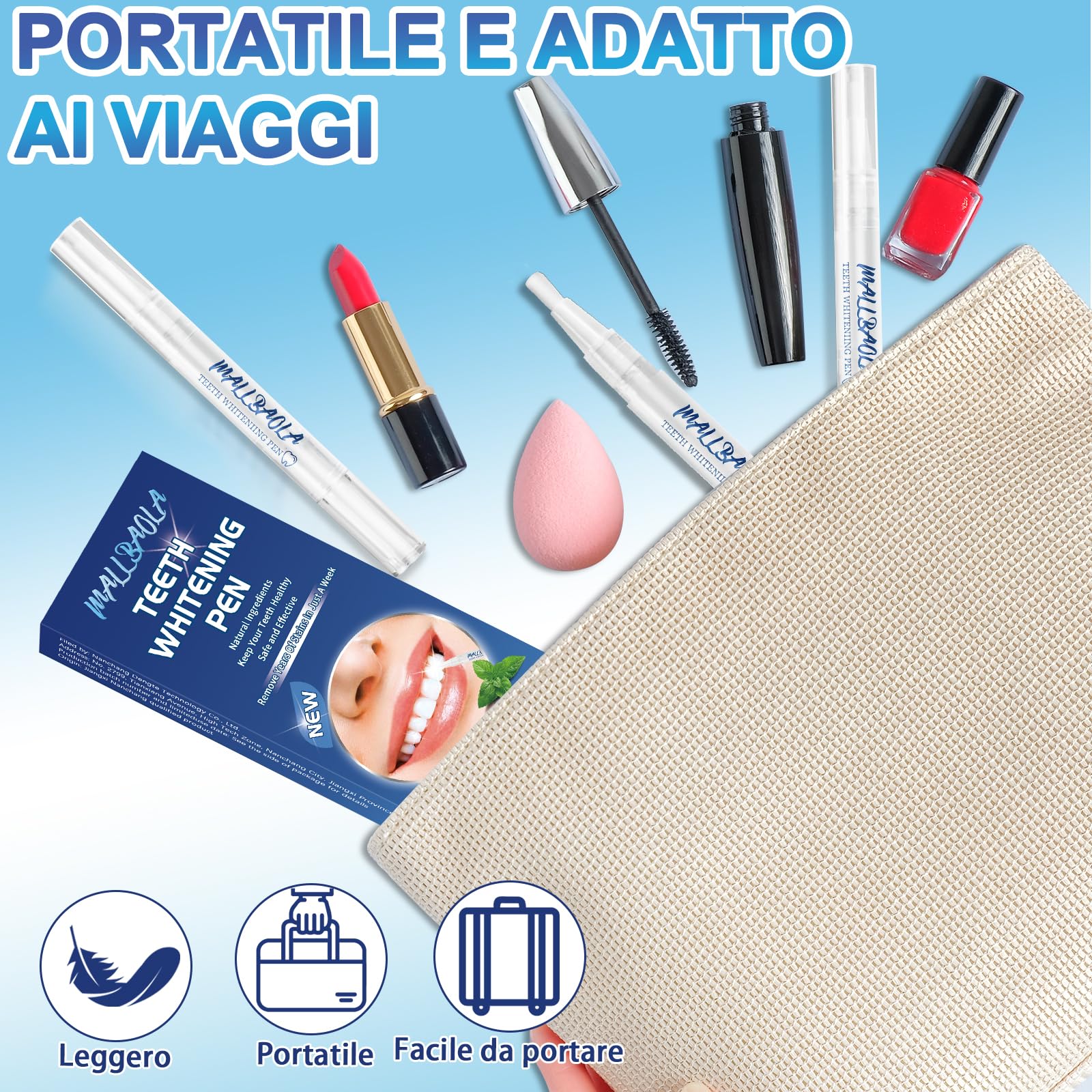 Penna sbiancante per denti (4 penne), gel sbiancante dentale professionale, set di penne sbiancanti per denti bianchi e brillanti, sbiancanti denti istantanei che eliminano le macchie