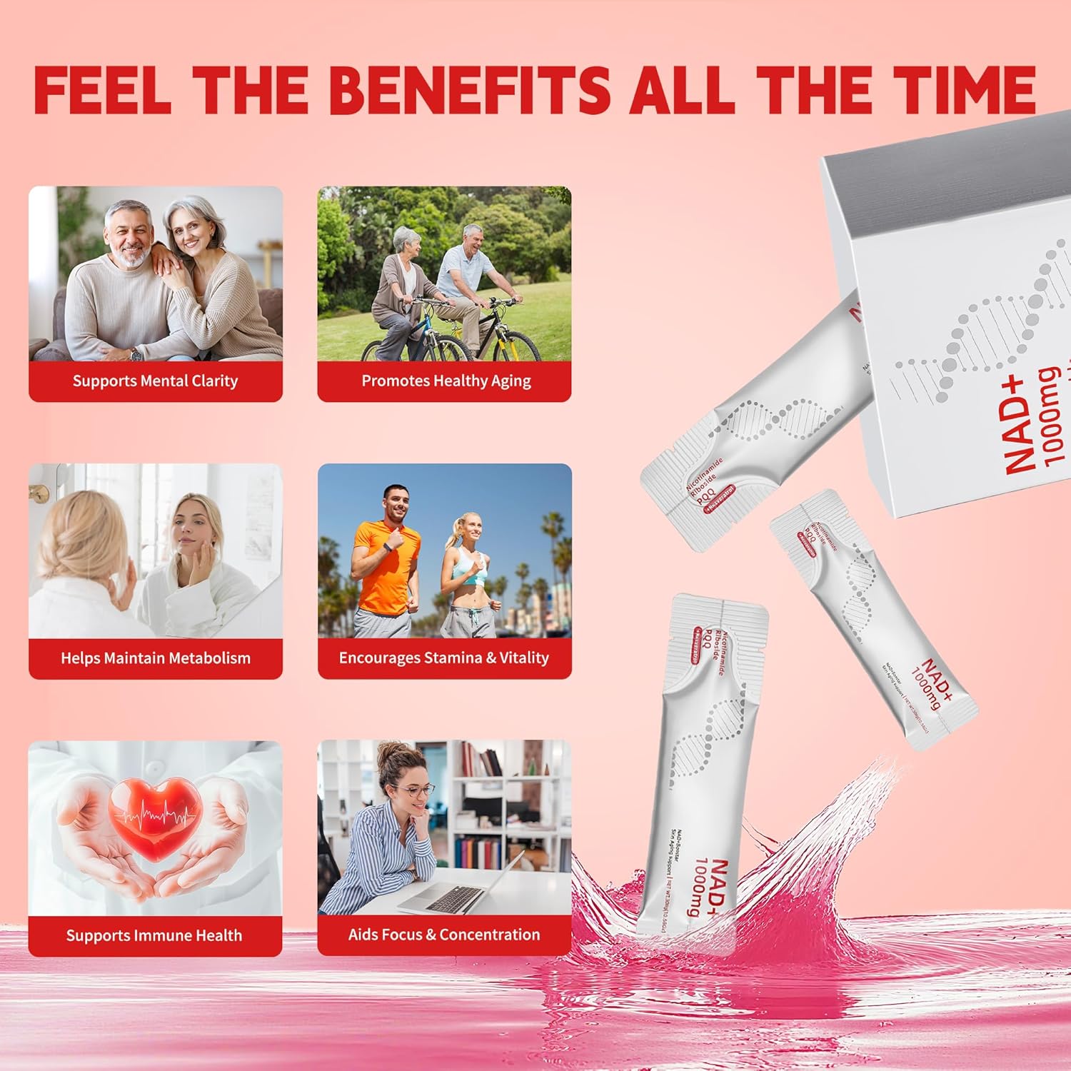 vyaji 1000mg NAD⁺NR Liquid Supplement - 80% Absorption Rate NAD⁺NR Supplement - Nicotinamide Riboside, Resveratrol, Quercetin and PQQ - Boost Energy & Promote Healthy Aging, 30 Packets - Image 7