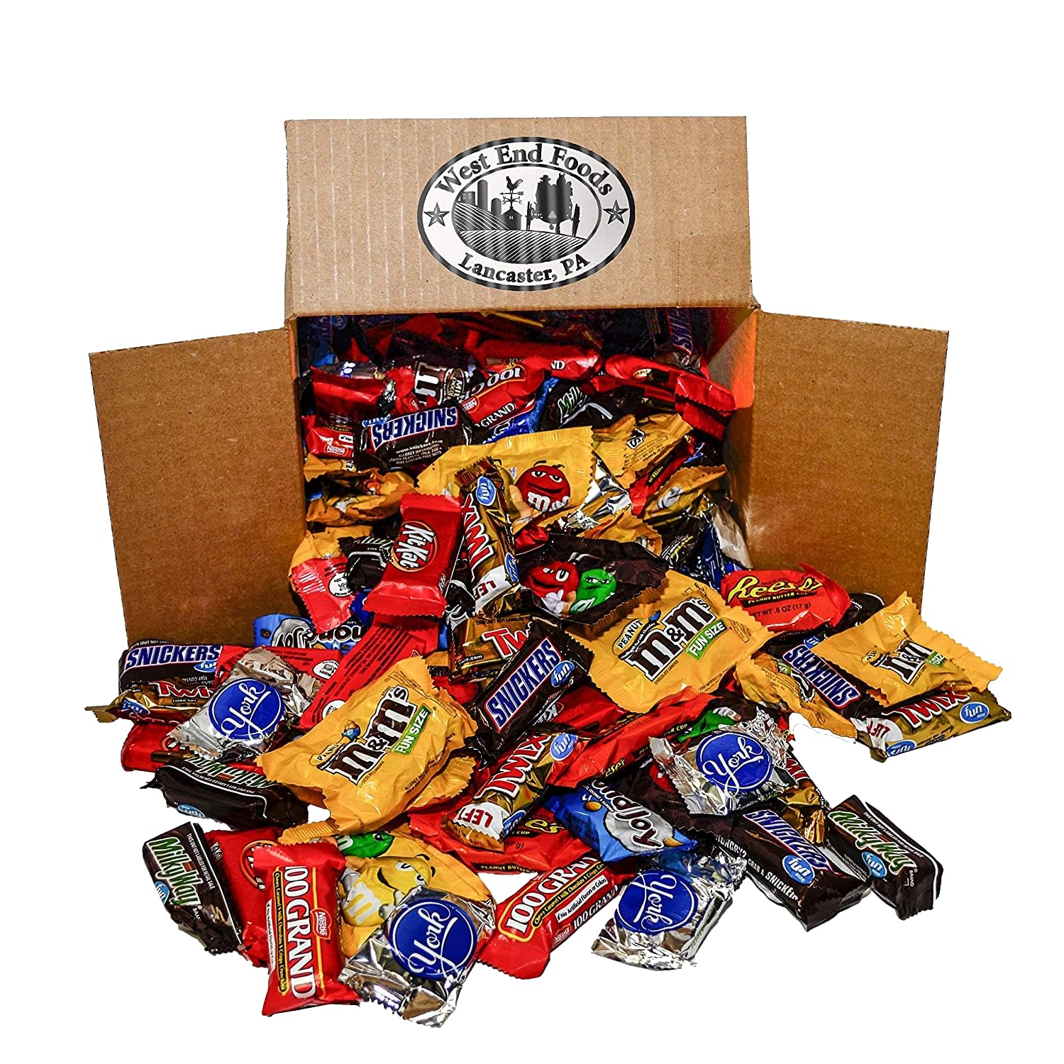 West End Foods Chocolate Candy 90 Ounce Gift Box Fun and Mini Size Individually Wrapped Treats