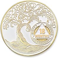 Vista 118 de Medallón AA de 5 años – Árbol de la Vida trenzado chapado en oro AA Chip de recuperación – morado