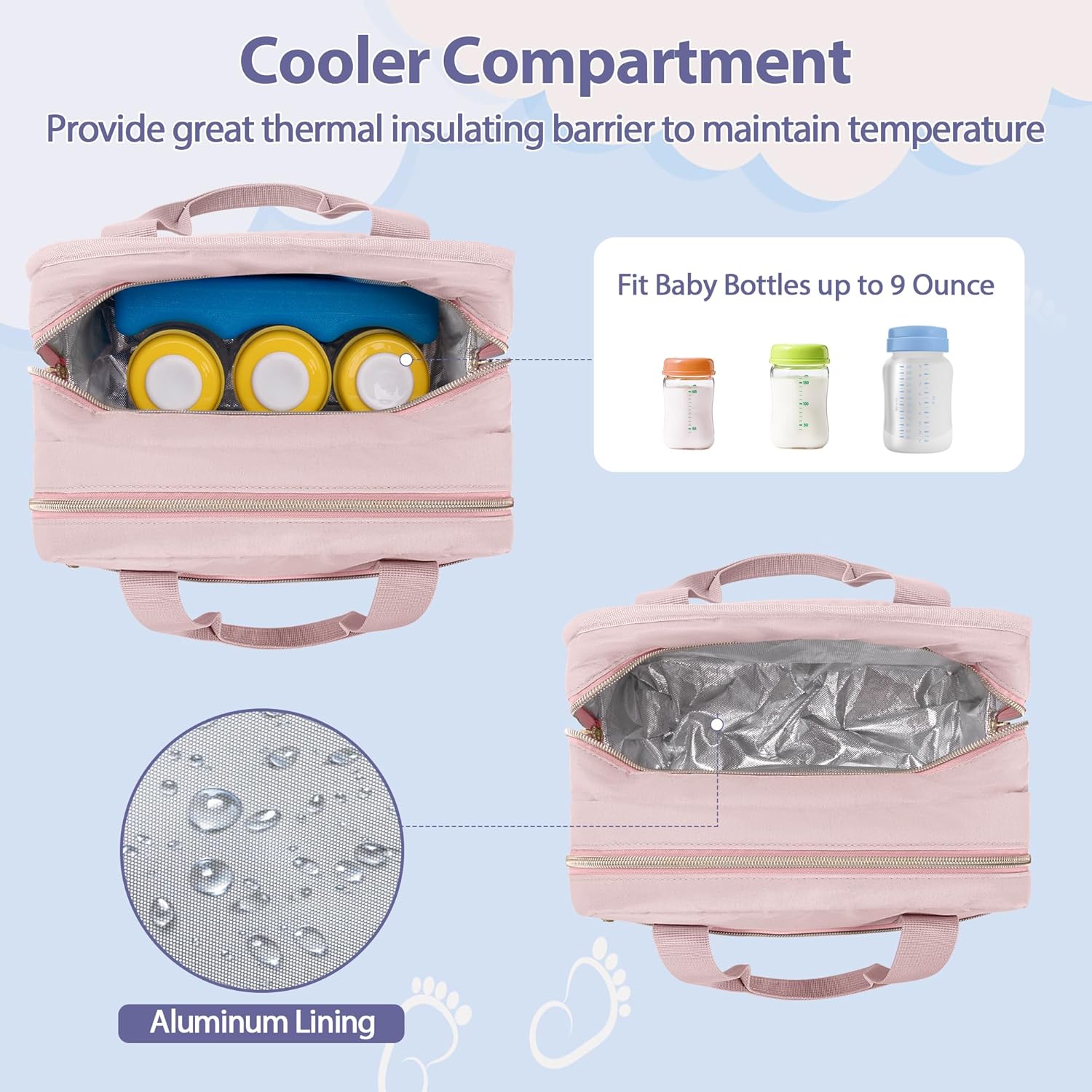 Damero Wearable Breast Pump Bag Compatible with Elvie, Willow and Momcozy Breast Pump, Carrying Case for Wearable Breast Pumps, Pump Parts and More, Pink