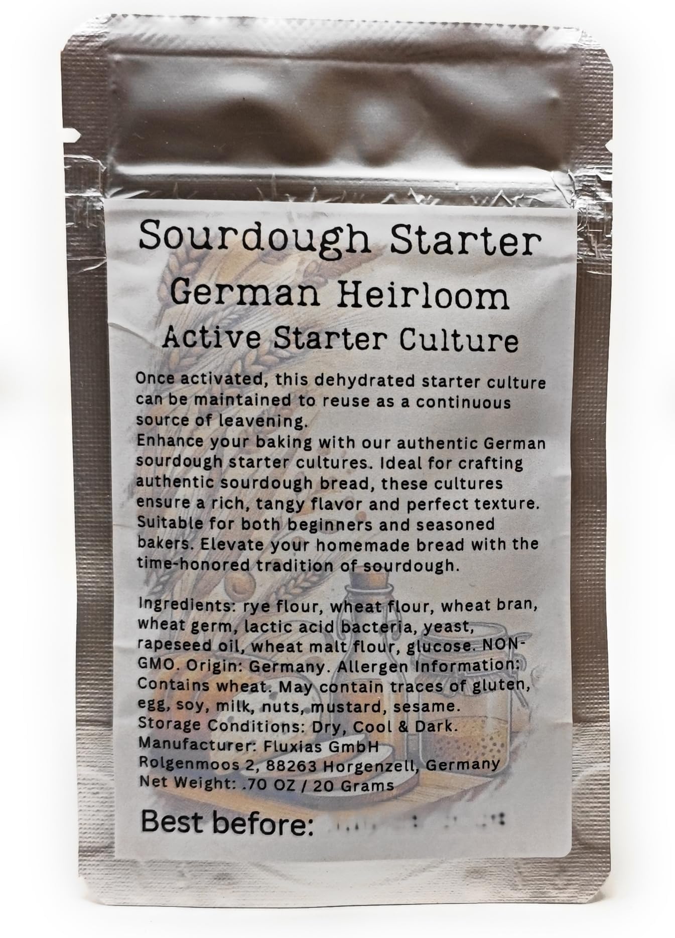 German Sourdough Starter - Active Sourdough Starter for Delicious Homemade German Artisan Bread - Heirloom Sourdough from Germany