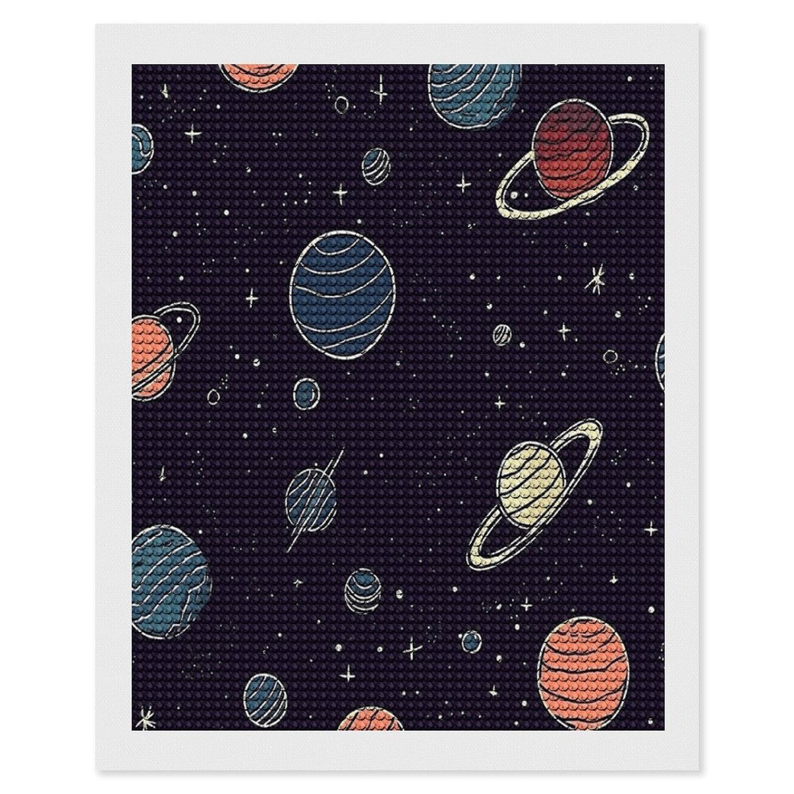 JTREHY Space Planet Pattern Diamond Art Kits Personalized DIY Round Diamond Painting Kits for Beginner Full Drill Diamonds Dots Paintings for Adults Gem Art Crafts Home Decor