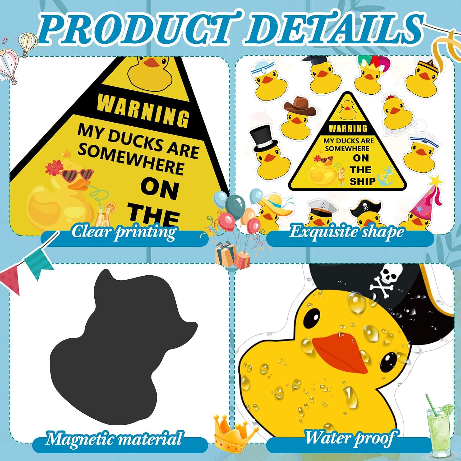 Hoteam 13 Pcs Ducks Cruise Door Magnets Decor Cruise Ducks,Yellow Duck image 5