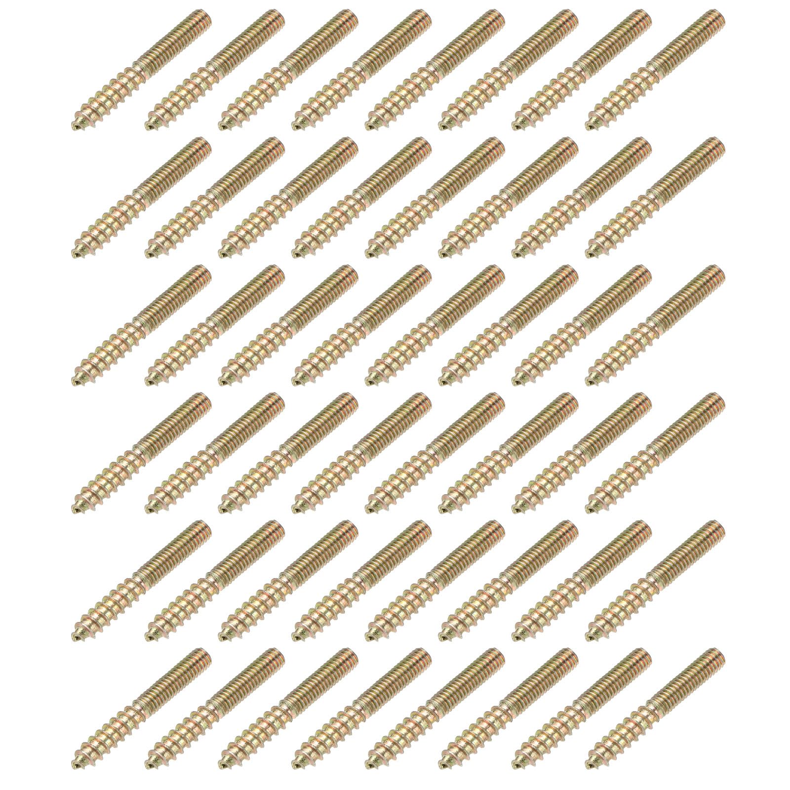 YELARXI M4 Hanger Bolts, 1.2"(30mm) Length Double Headed Bolts Self-Tapping 4mm Screw Wood Dowel Screw Bolt Furniture Accessories - Fitting for (Wood Joint Furniture Legs) 48 Pcs