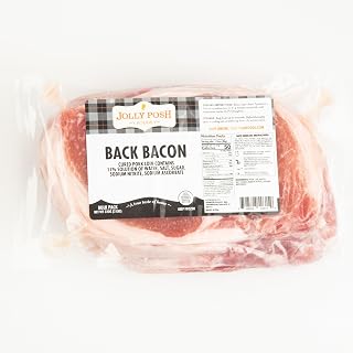 Spencer's Jolly Posh Dry Cured Back Bacon, British Recipe, Lean Pork Loin, Pre-Sliced - 2 Lb Pack of 5, Ideal for Gourmet Recipes