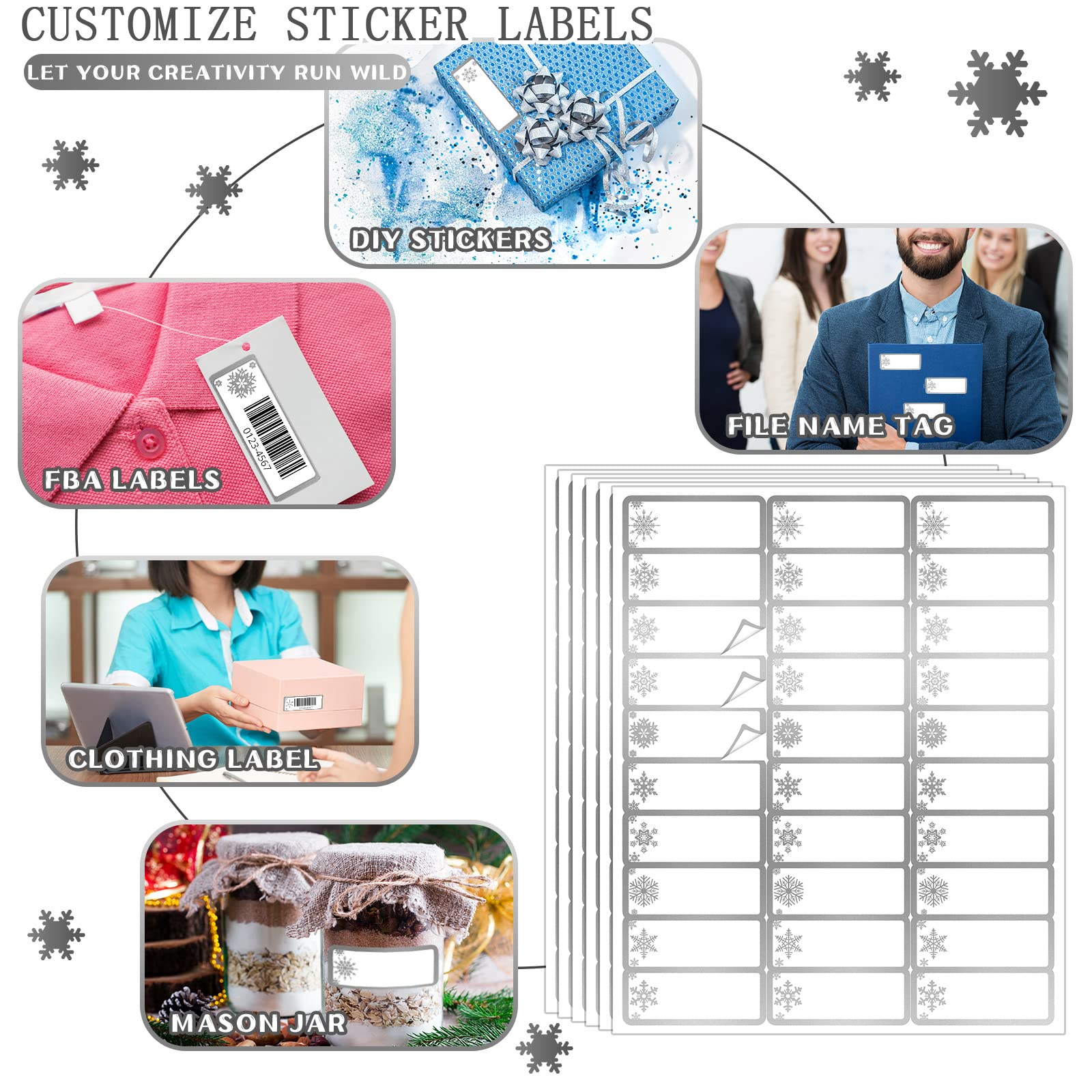 Gift Number Labels Snapklik.com : Spiareal 750 Pcs Christmas Address Labels 1 X 2.625 Inch ...