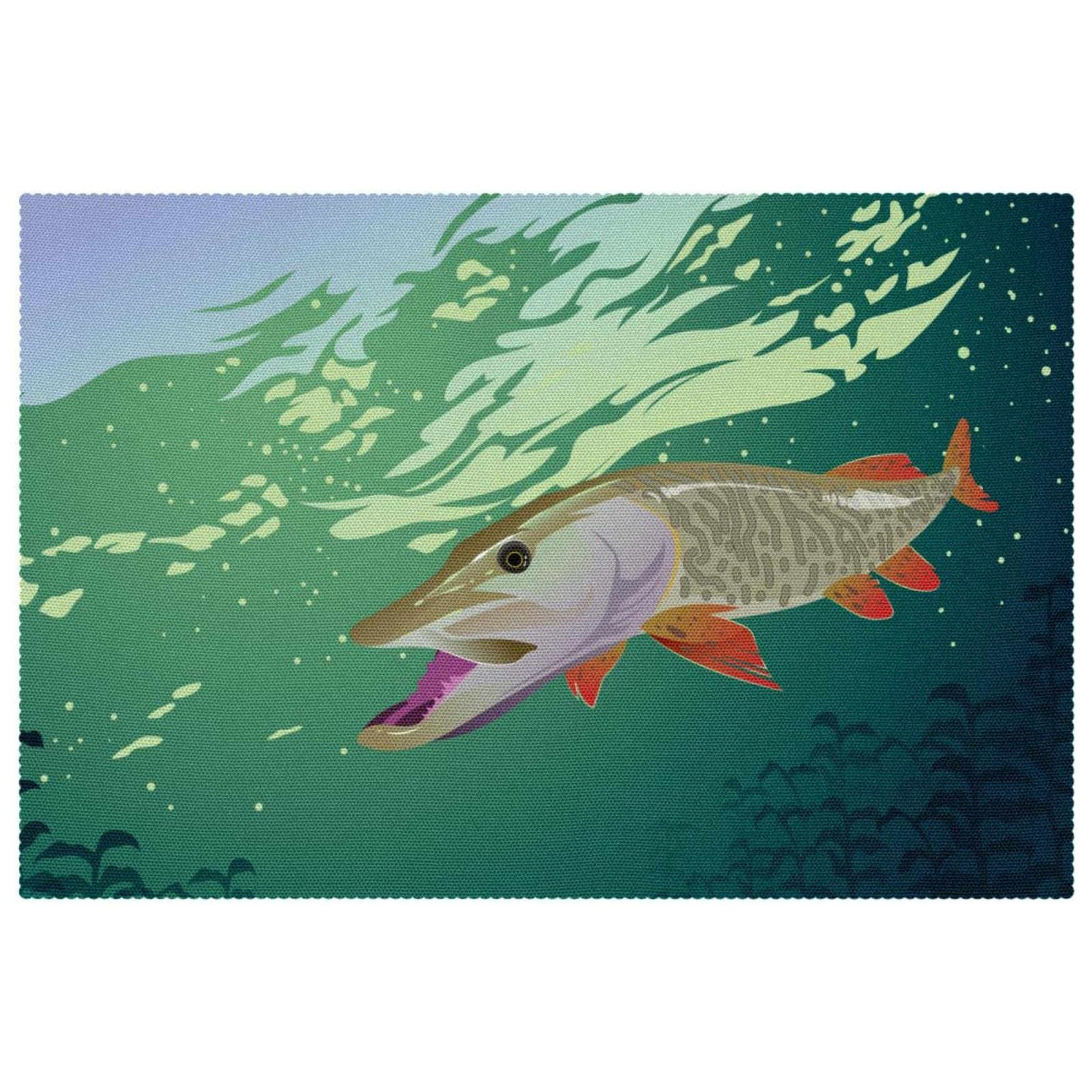 Set de table poisson musqué anti-rayure et anti-glisse de 30,5x45,7 cm