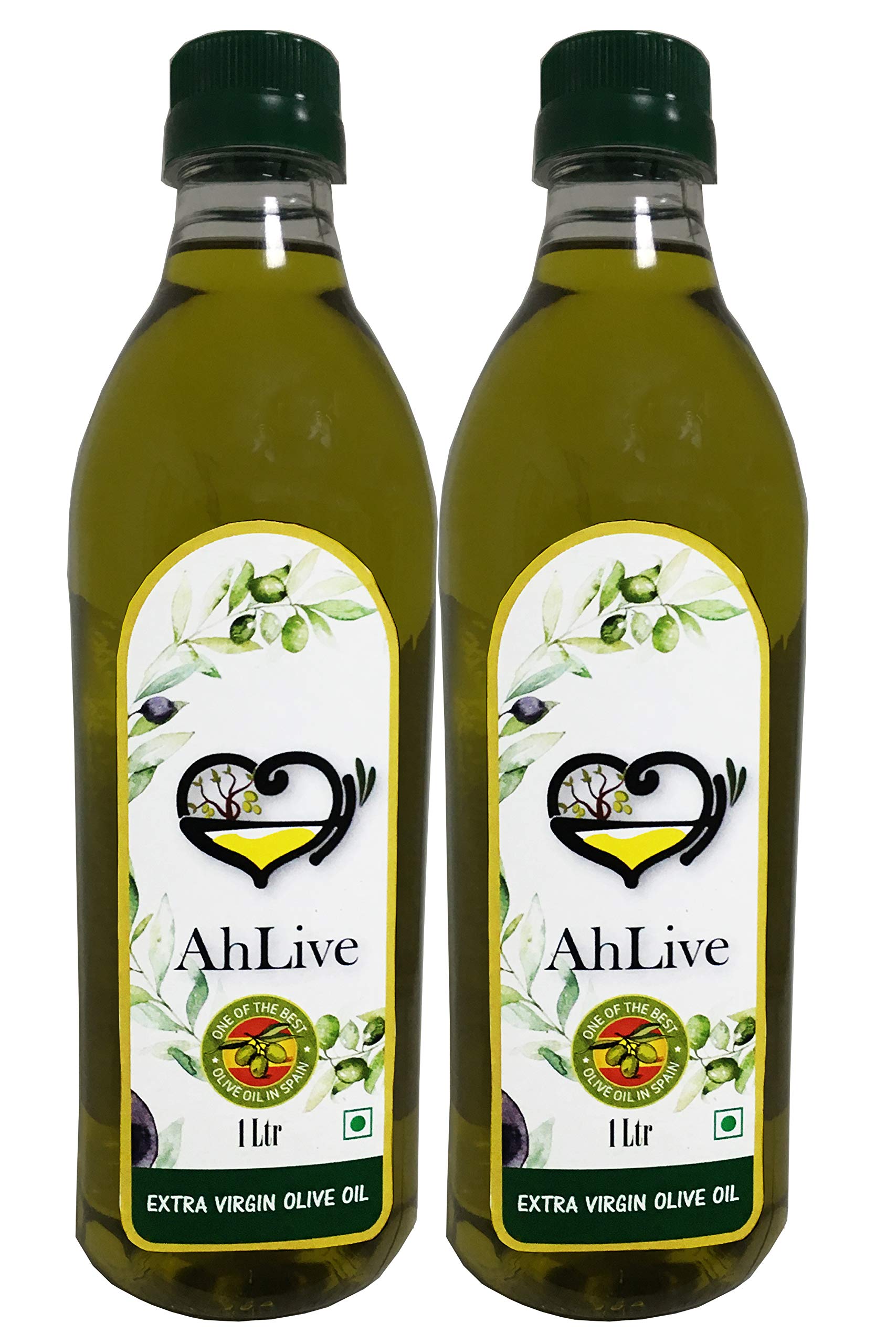 AHLIVE Extra Virgin Olive Oil - 1 Liter Pack of 2