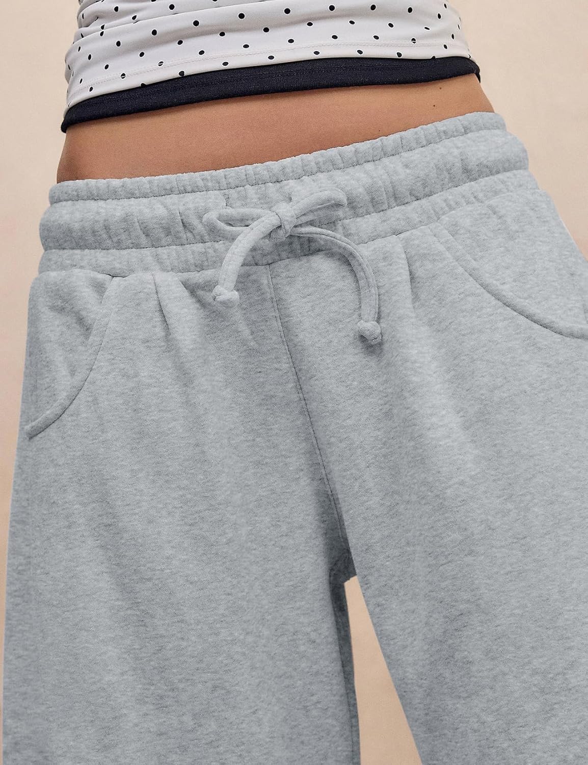 HeSaYep Women's Barrel Leg Ankle Sweatpants Drawstring Wide Leg Lounge Pants Baggy Casual Cotton Sweat Pants with Pockets - Image 5