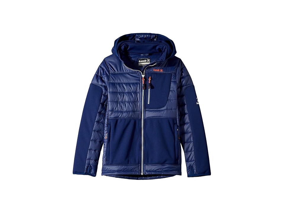 

Kamik Kids Vaughn Mixed Media Jacket (Toddler/Little Kids/Big Kids) (Navy) Boy's Coat